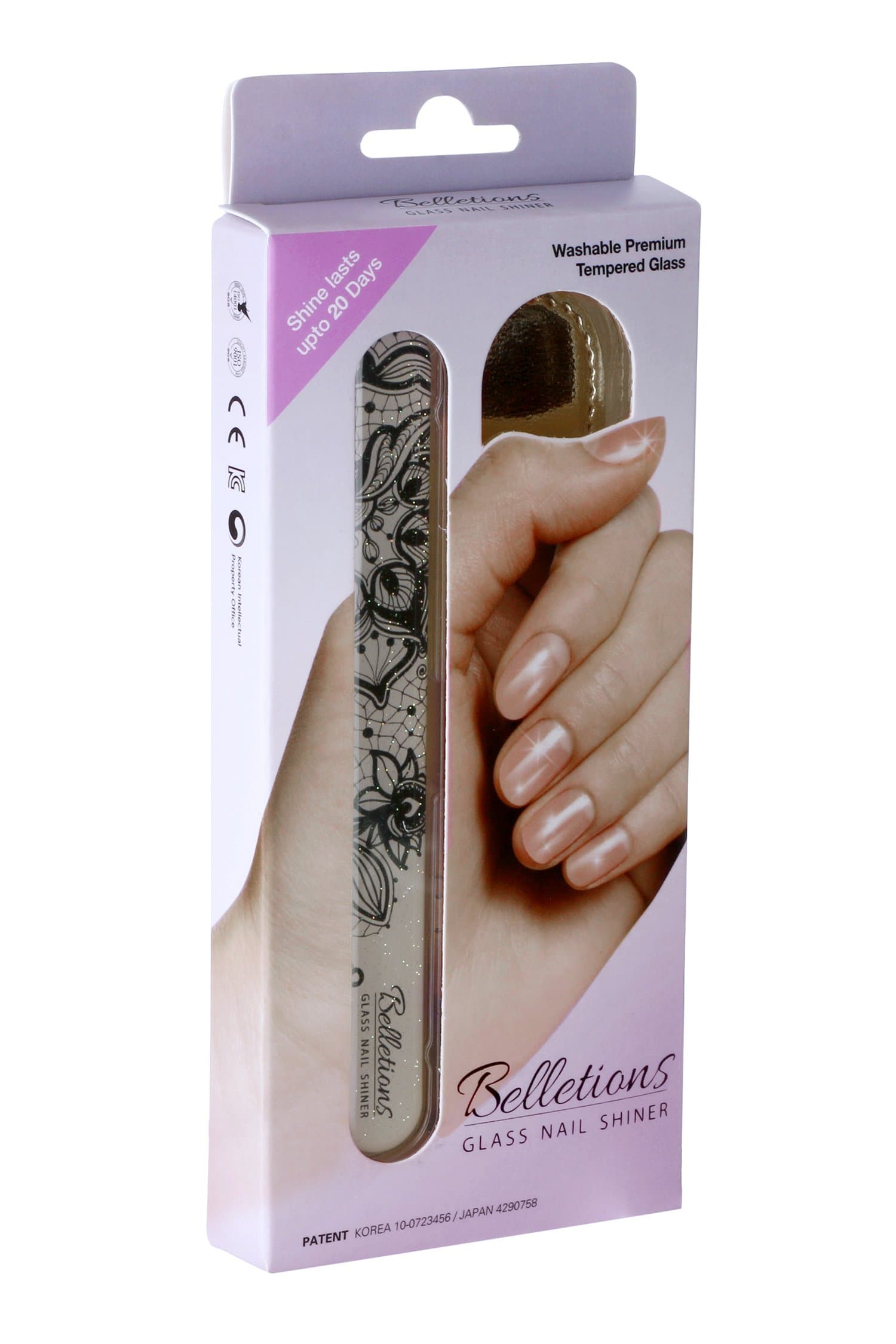 Belletion® 4 in 1 Glass Nail Shiner, Filer, Buffer & Pusher | Ethnic Brown |
