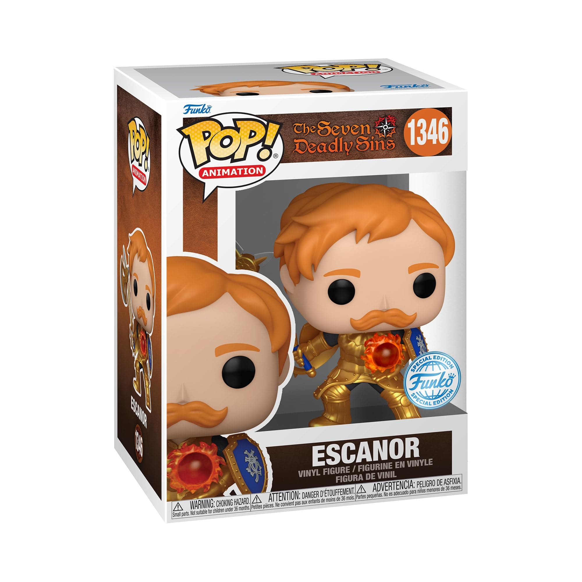 Pop! Animation: SDS - Escanor With CS&axe - Metallic - Seven Deadly Sins - Amazon Exclusive - Collectable Vinyl Figure - Gift Idea - Official Merchandise - Toys for Kids & Adults - Anime Fans