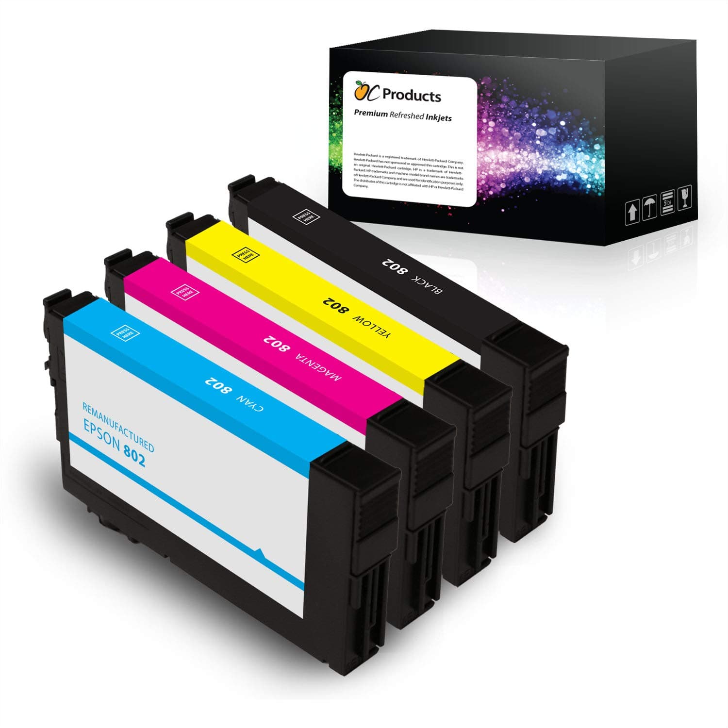 OCProductsRemanufactured Ink Cartridge Replacement for Epson WF-4720 ( Black,Cyan,Magenta,Yellow , 4-pack)