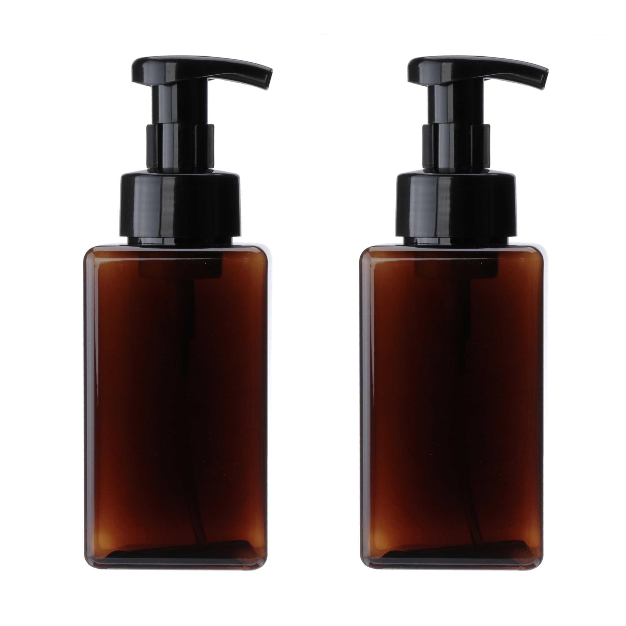 450ml(15oz) Plastic Foaming Soap Dispensers, Refillable Foam Hand Soap Dispenser Pump Bottle for Liquid Soap Shampoo Bathroom Kitchen Sink (Brown 2 Pcs)