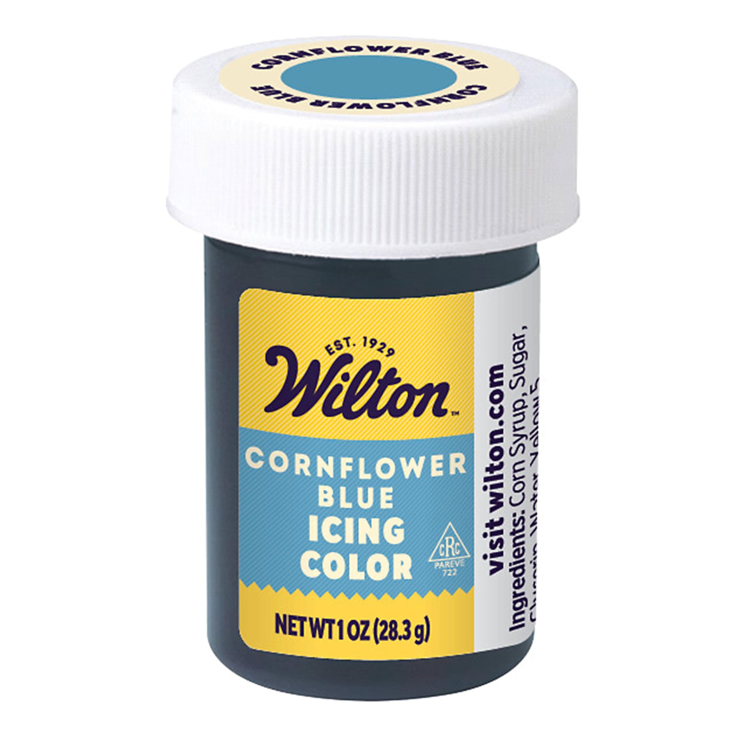 Wilton Gel Food Coloring, Highly Concentrated Gel-Based Icing Color for Frosting, Fondant, Batter & Dough, Vibrant & Blendable Cake Decorating Dye, 1 oz., Cornflower Blue