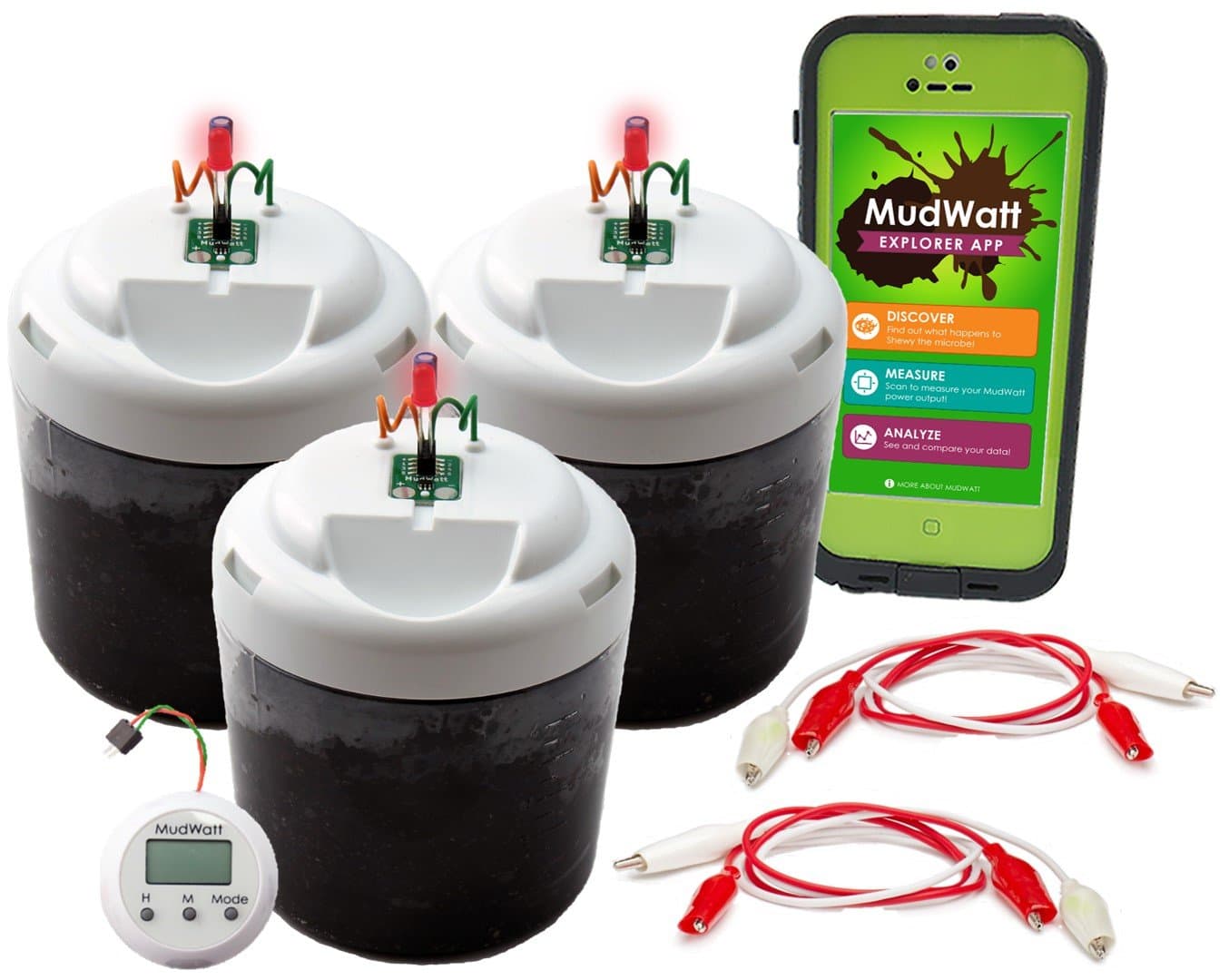 MudWatt - Clean Energy From Mud - Grow Your Own Living Fuel Cell - Science Fair Pack