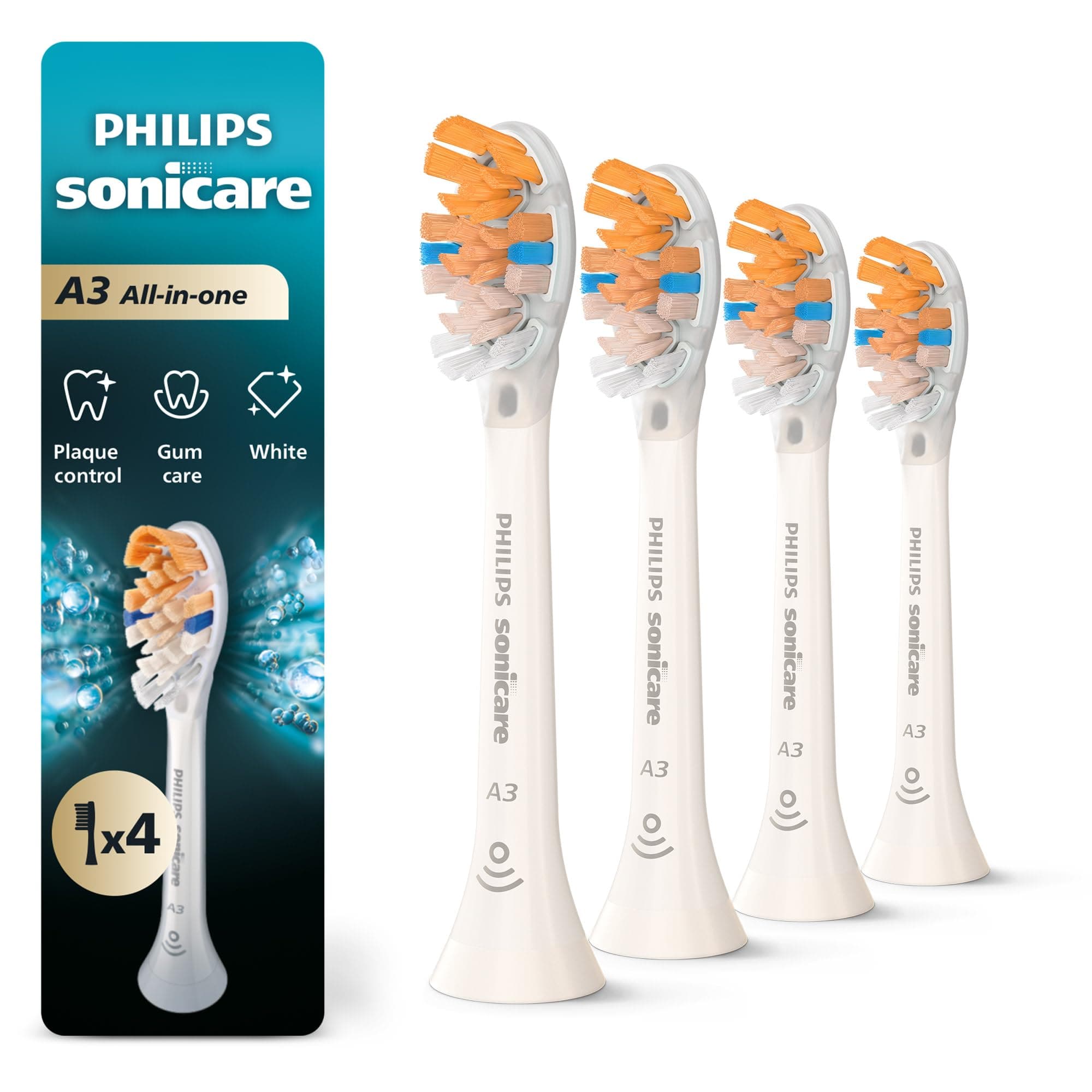 Philips Sonicare Premium All-in-One (A3) toothbrush head 4 HP HX9094/65, Smart recognition,White