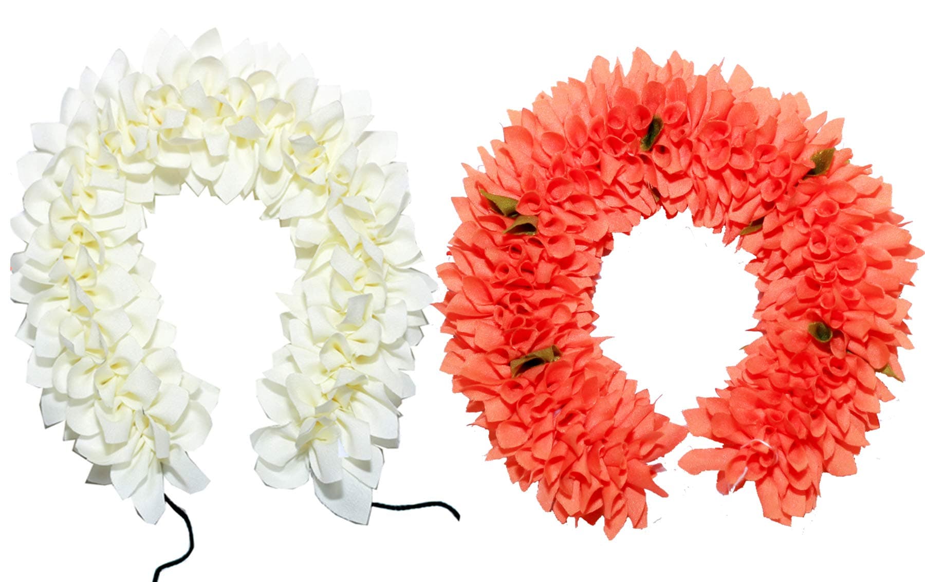 Daedal crafters White & Beige Artificial Gajra for Hair (Pack of 2), Hair Accessories for Women & Girls, Festive Hair Bands for Traditional Hairstyles & Beauty Styling