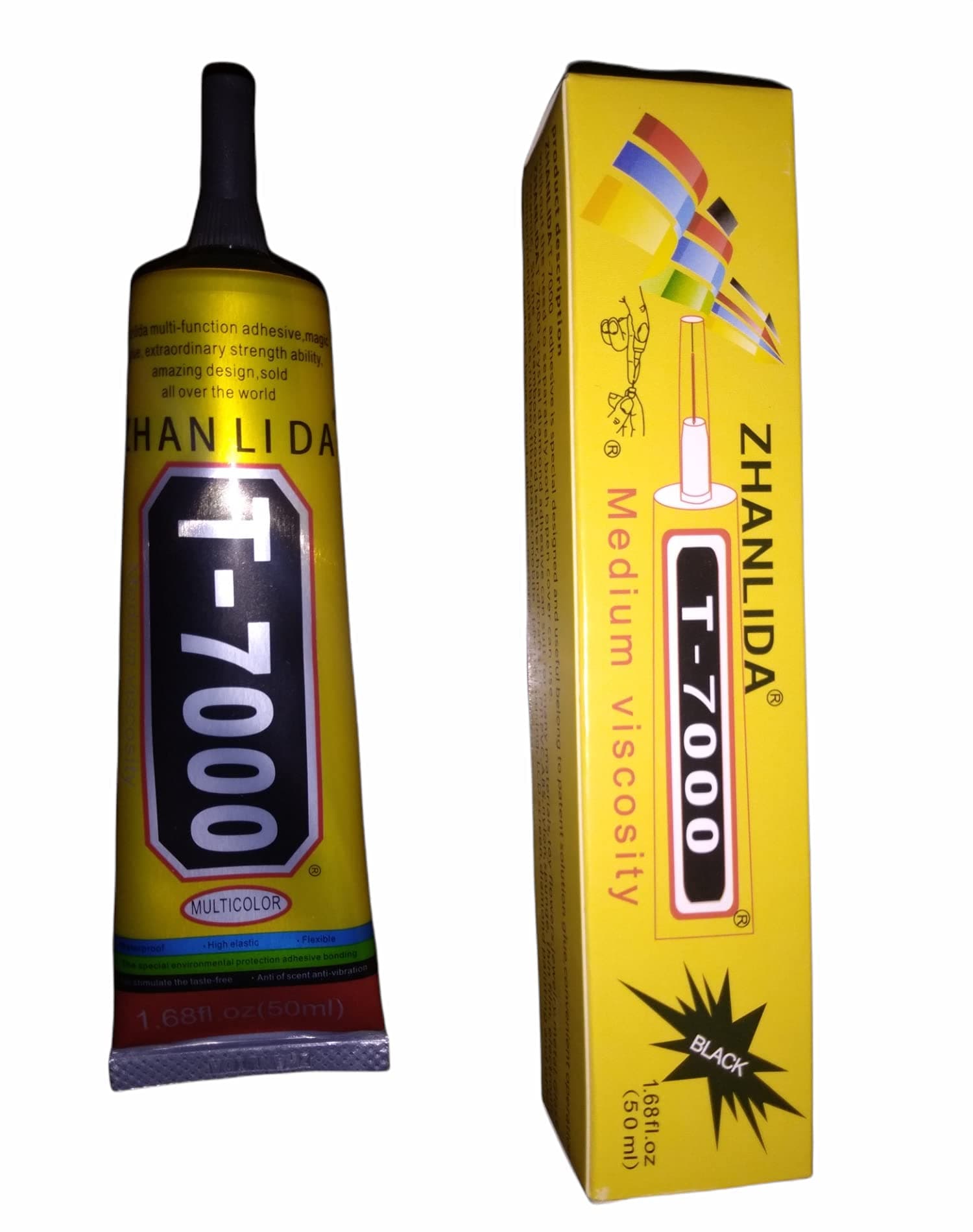 GAH T7000 Multipurpose Industrial Glue Semi-Fluid Adhesive for Clean Working for Glass Lens, Touch Screen, Laptop Bezels, and Mobile Phone LCD Folders, Black โ 50ml