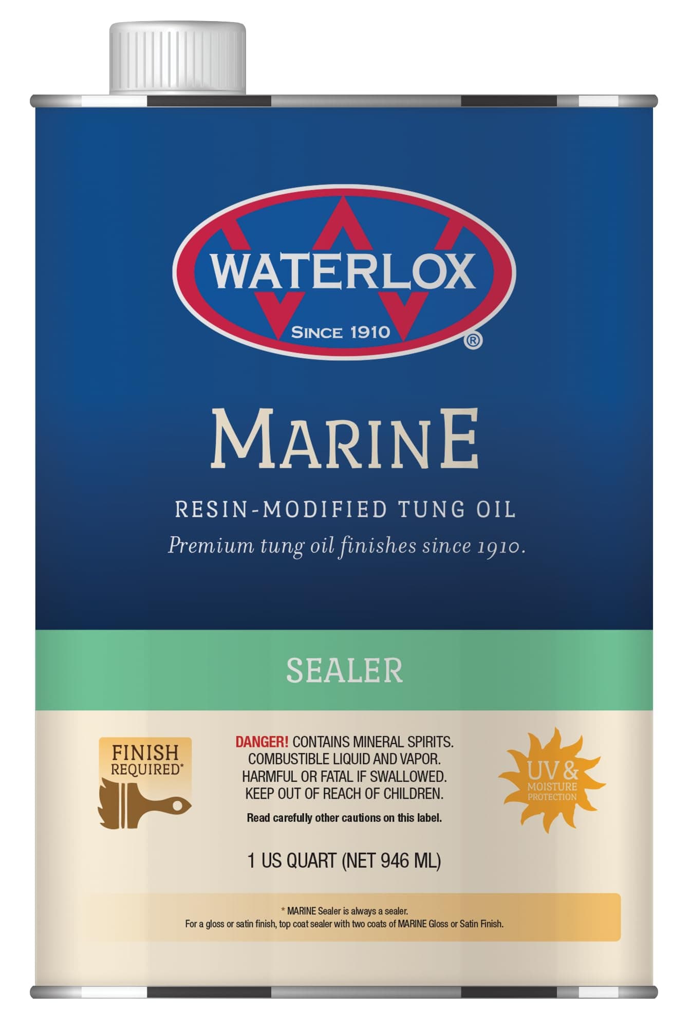 Waterlox TB 3809 25F Original Marine Sealer Qt, clear