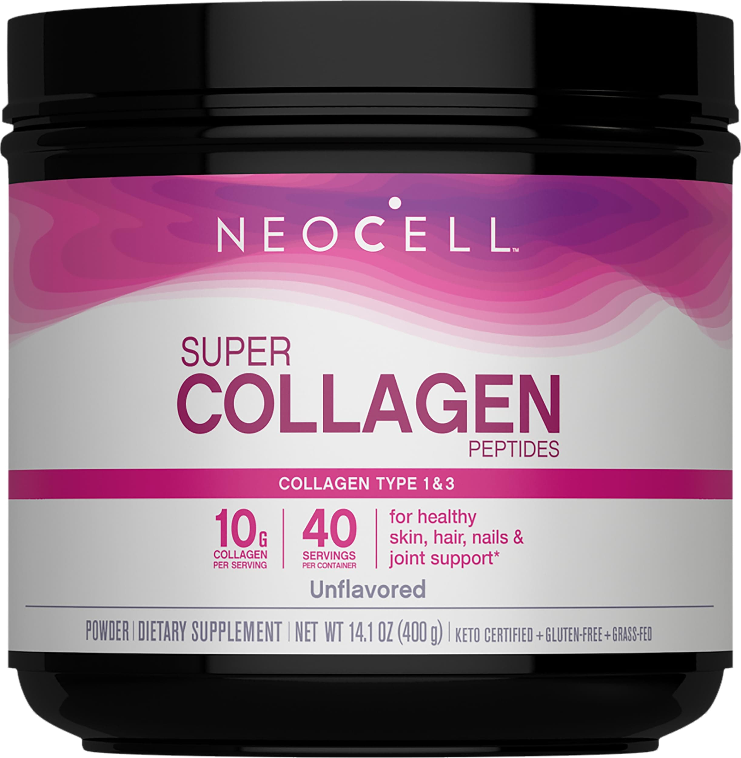 Super Collagen Powder, 14 Ounces, Non-Gmo, Grass Fed, Paleo Friendly, Gluten Free, Collagen Peptides Types 1 & 3 For Hair, Skin, Nails And Joints , 40 Servings (Packaging may vary)