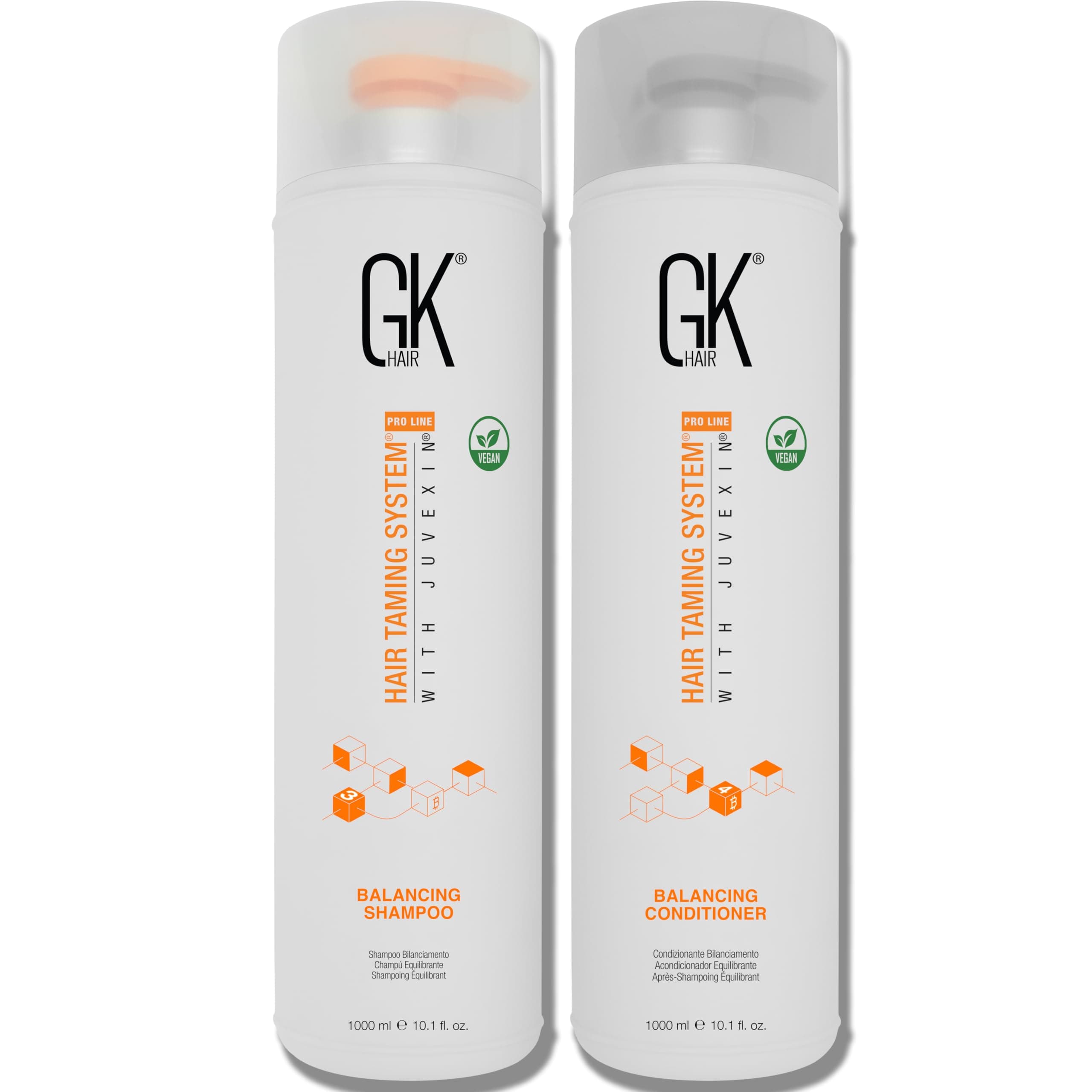 GK HAIR Global Keratin Balancing Shampoo and Conditioner Sets (33.8 Fl Oz/1000ml) For Oily & Color Treated Hair Deep Cleansing Ideal for Over-Processed and Environmentally Stressed Hair