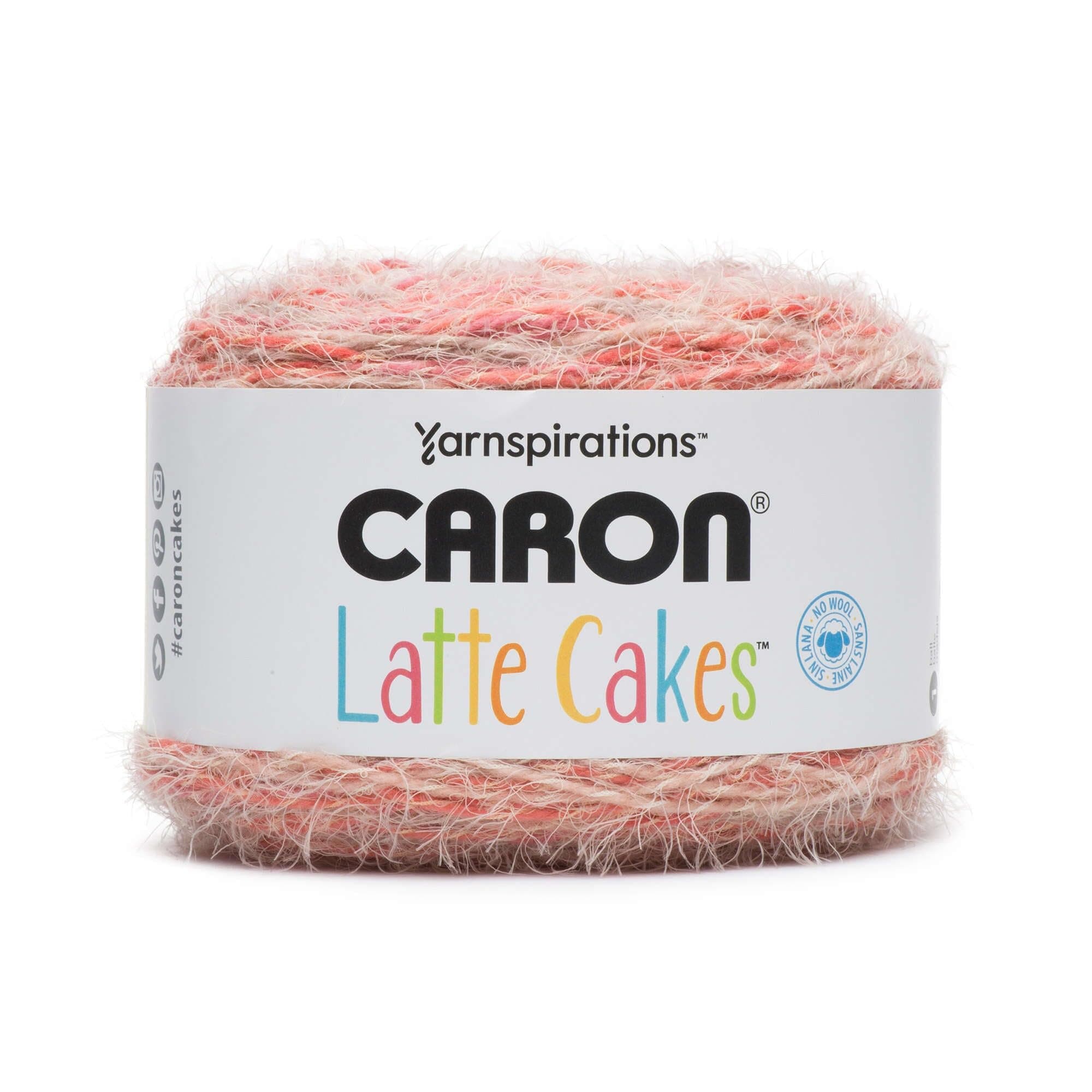 Caron Latte Cakes Self-Striping Yarn, 8.8 oz. / 250g, 530 Yards / 485 Meters (Red Macaron 291222-22001)