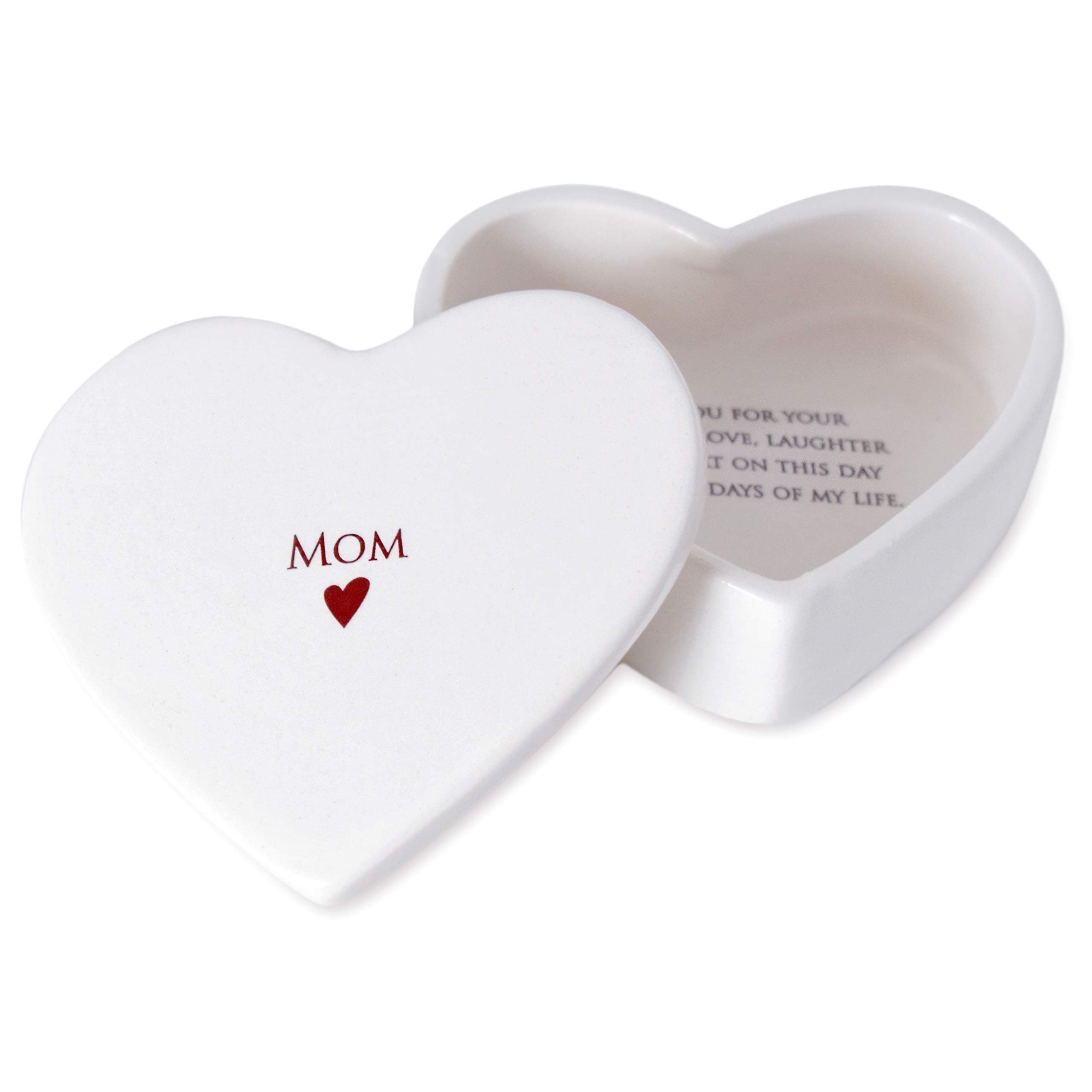 SusabellaMother of the Bride or Groom Gift, Heart Shaped Jewelry Keepsake Box from Susabella, Ceramic Box with Lid, Mother's Day or Wedding Gift for Mom, Mother of the Groom Present