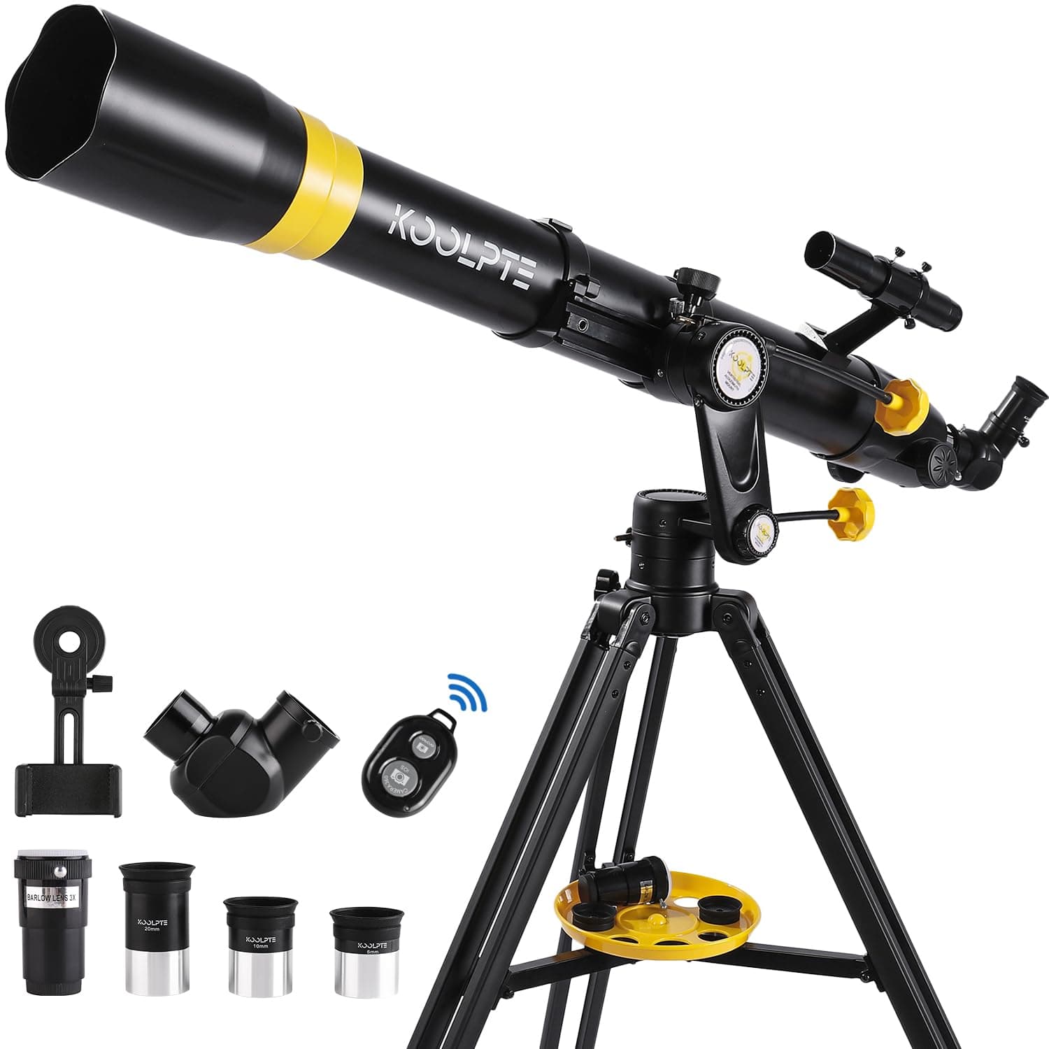 90mm 900mm aperture telescope - precision vertical adjustment AZ base, magnification 45-450x, wireless remote control, telephone adapter - ideal for astronomy enthusiasts and beginners