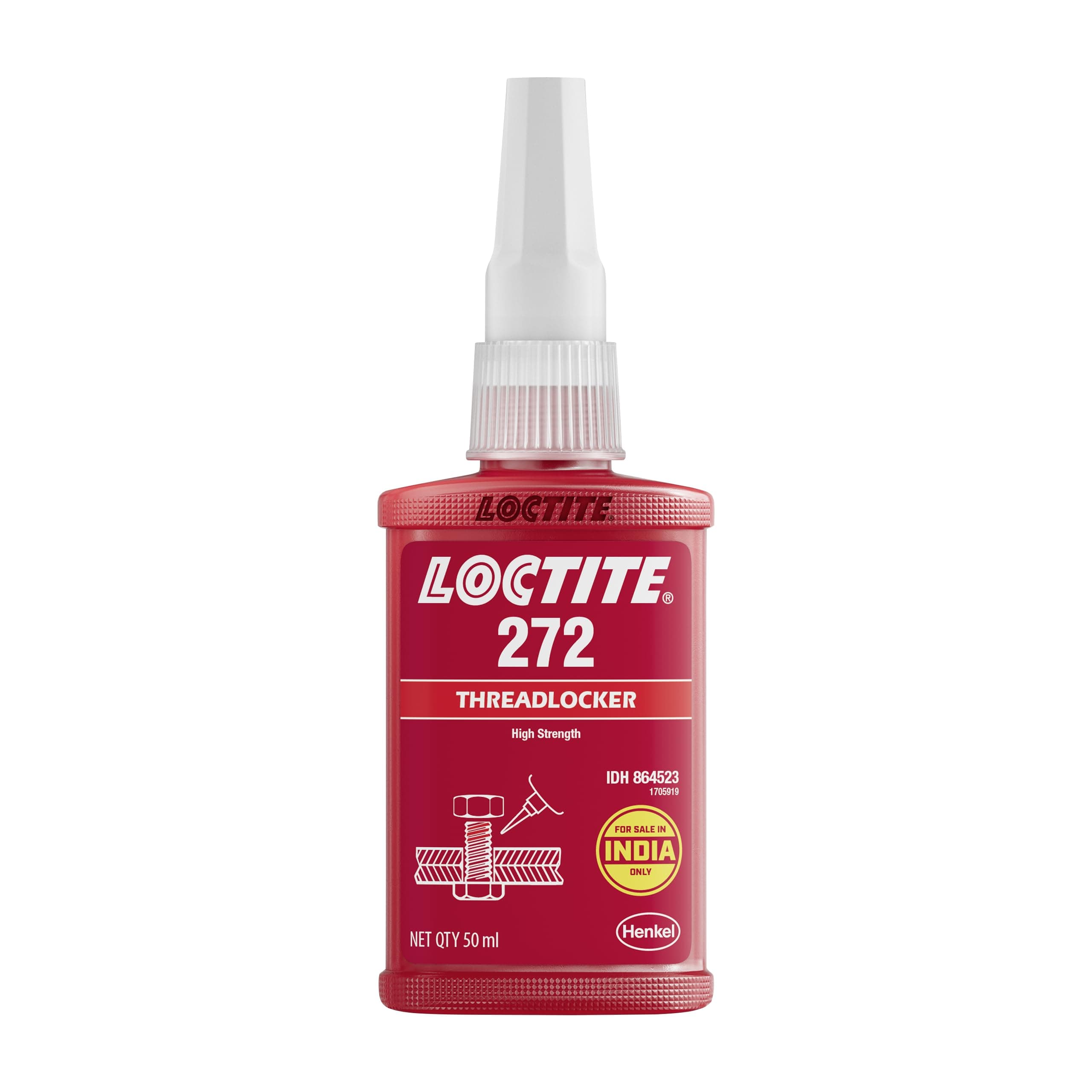 272, Threadlocker, Red-Orange (50ml), High strength, prevents looseing, secure bonding for machinery, engine and vehicles, acrylic adhesive,high temperature resistance