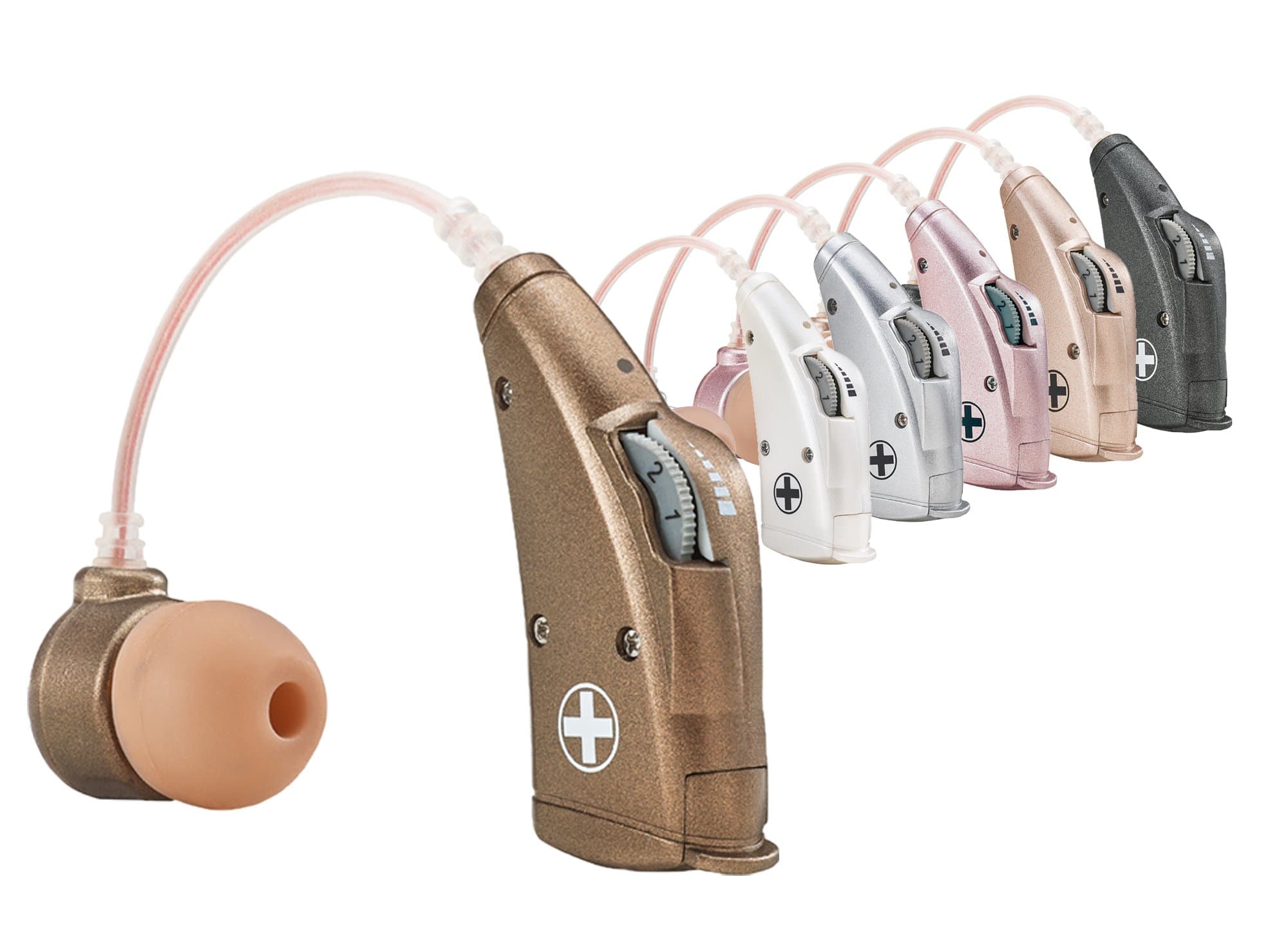 DTMCare New Digital Hearing Amplifier UP6B73 with 6 color options. Behind-The-Ear style sound enhancer amplifier. One P13 cell battery last up to 95 hours. Come with 4 sizes of ear buds.