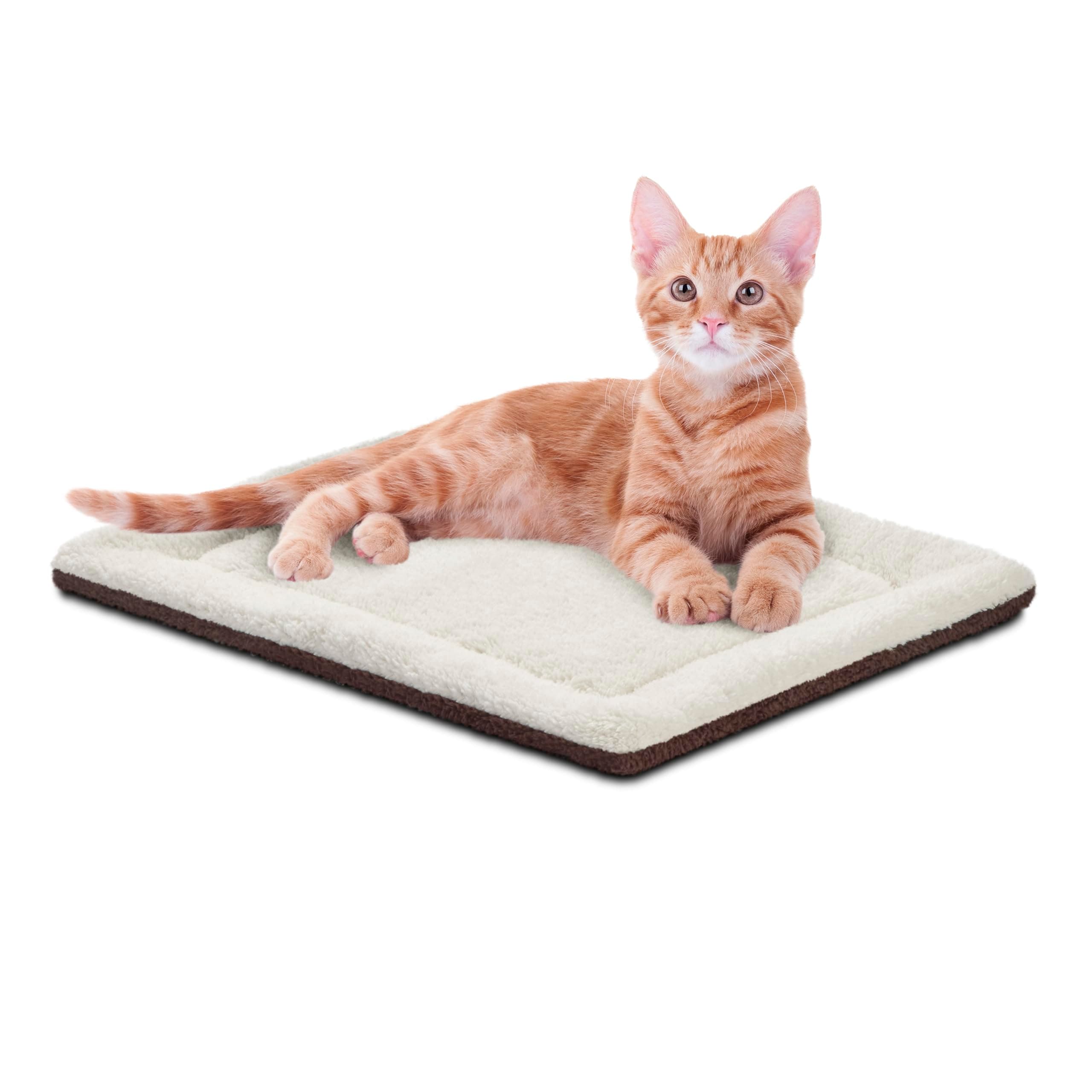 K&H PET PRODUCTS Self-Warming Pet Pad Thermal Cat and Dog Bed Mat Oatmeal/Chocolate 21 X 17 Inches