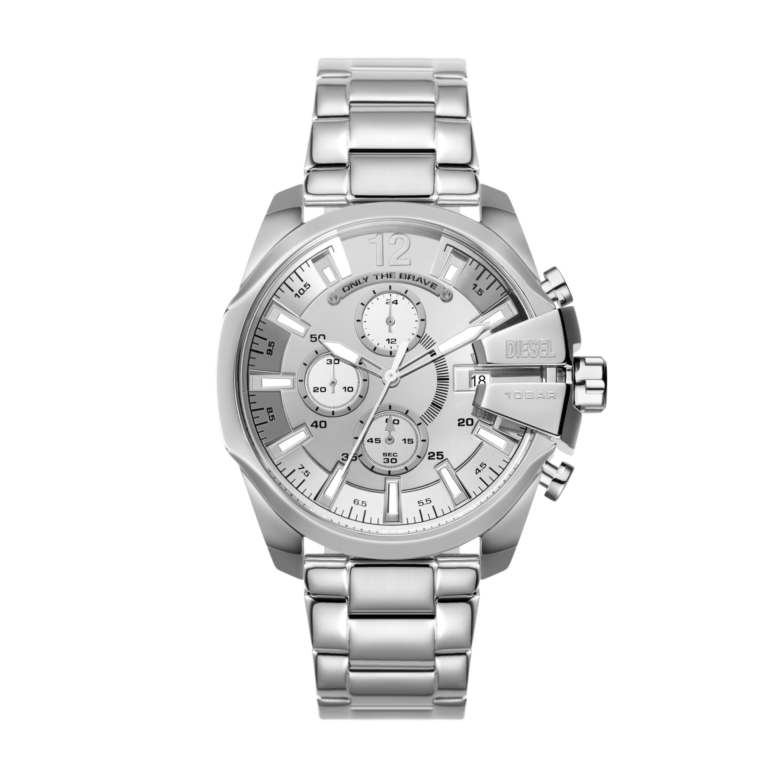 Analog Silver Dial Men's Stainless Steel Watch-Dz4652