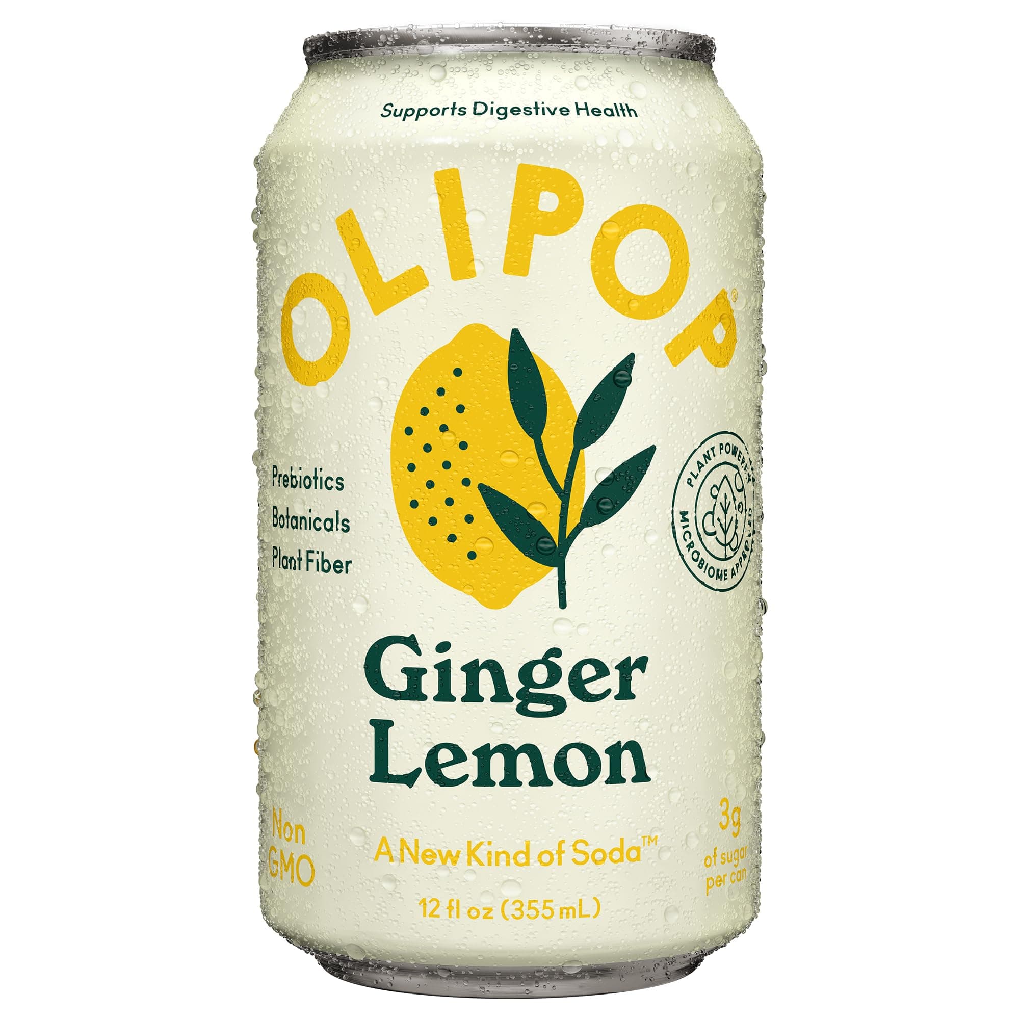 Olipop Sparkling Tonic, Ginger Lemon, 12 oz