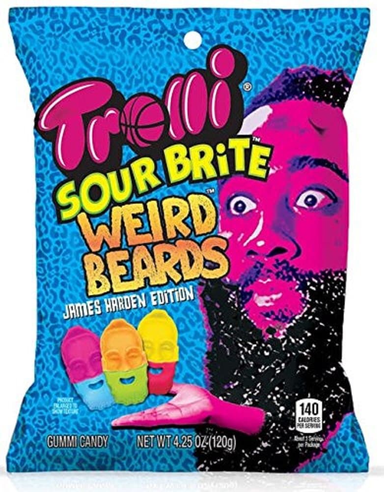 Trolli Sour Brite Weird Beards Gummy Candy: James Harden Edition, 4.25 oz