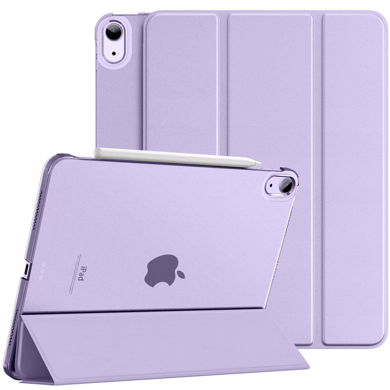 Dadanism Case for iPad Air 5th/4th Generation 2022/2020, Slim Stand Cover with PC Back Shell for iPad Air 5/4 Case 10.9 Inch, Support Magnetic Charging&Auto Wake/Sleep&Touch ID, Taro Purple