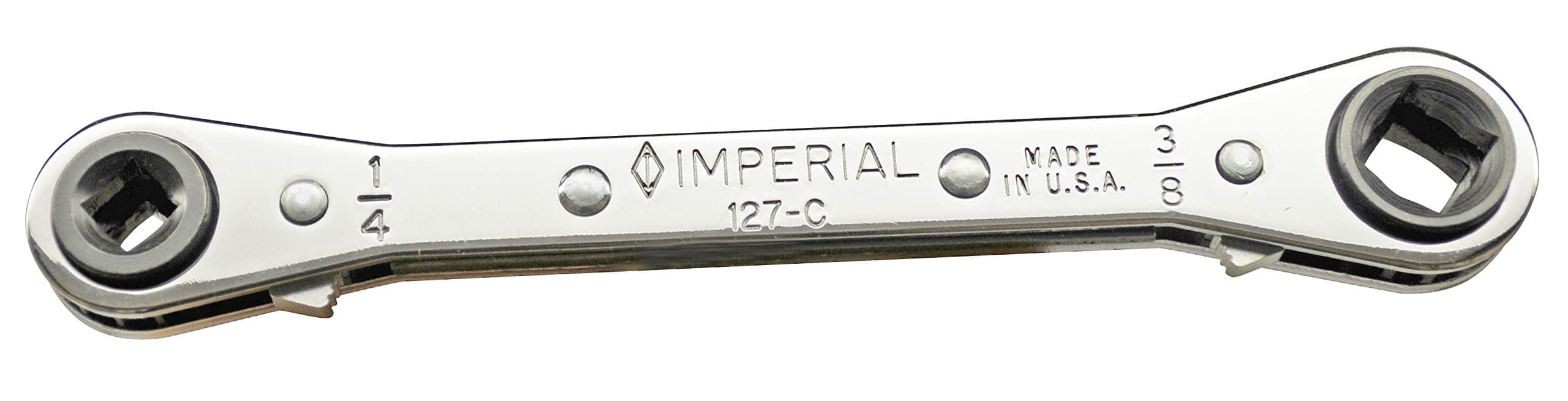 Imperial Tool 127C Ratchet Wrench with 25 Degree Offset for Refrigeration and Air Conditioning, 1/4", 3/8", 3/16" and 5/16"