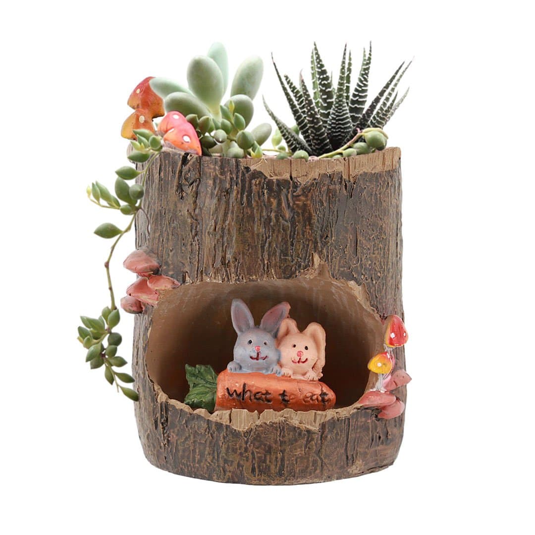Segreto Creative Plants Pots Brush Pots Planter for Flower Sedum Succulent Plants Desk Garden Room Pot Decor,Mini Sweet Rabbit