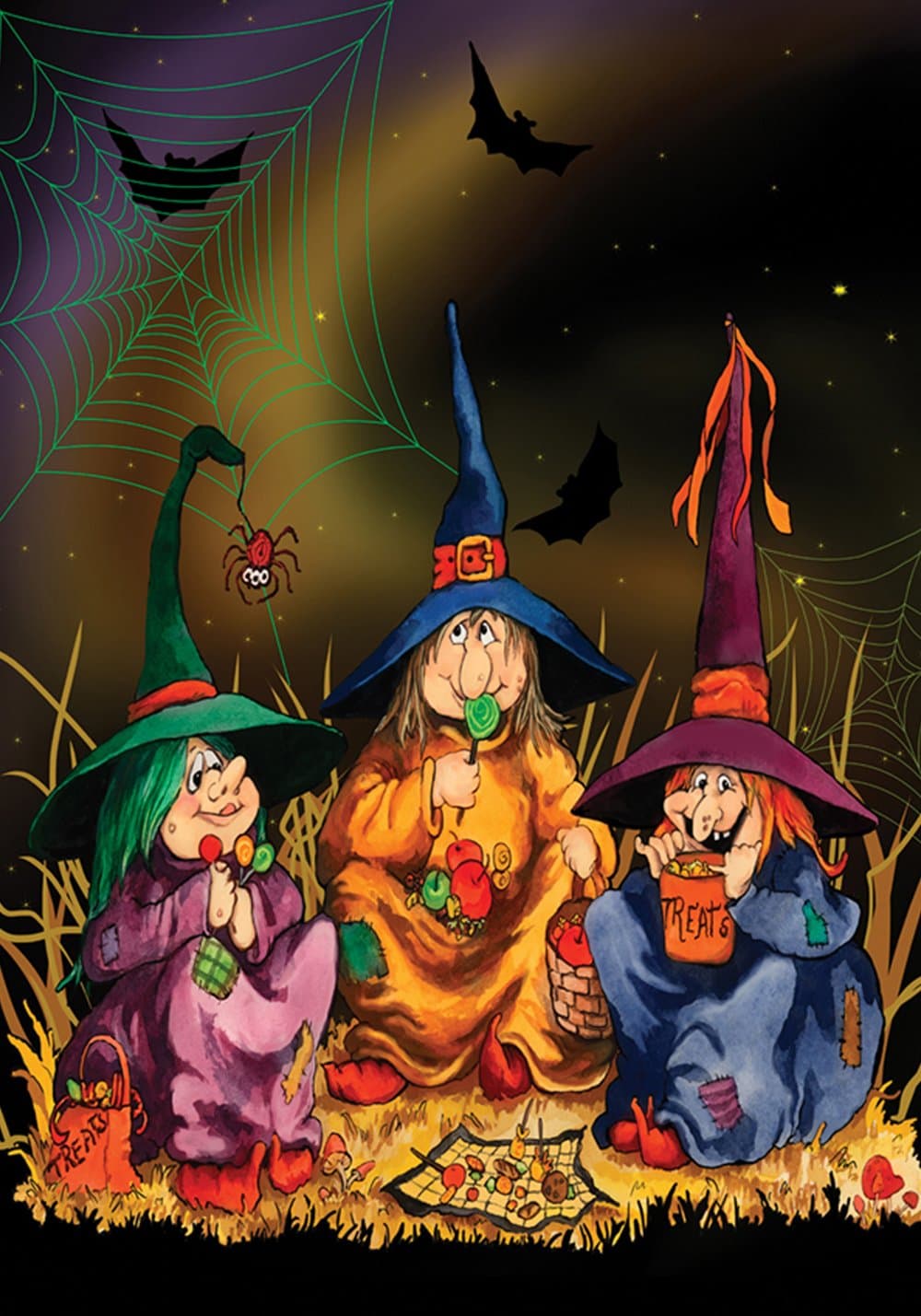 Toland Home Garden 28x40 Inch Double Sided Garden Flag Halloween Flag, Candy Coven Fall Halloween Garden Flag House Flag For Outdoor Yard Decoration