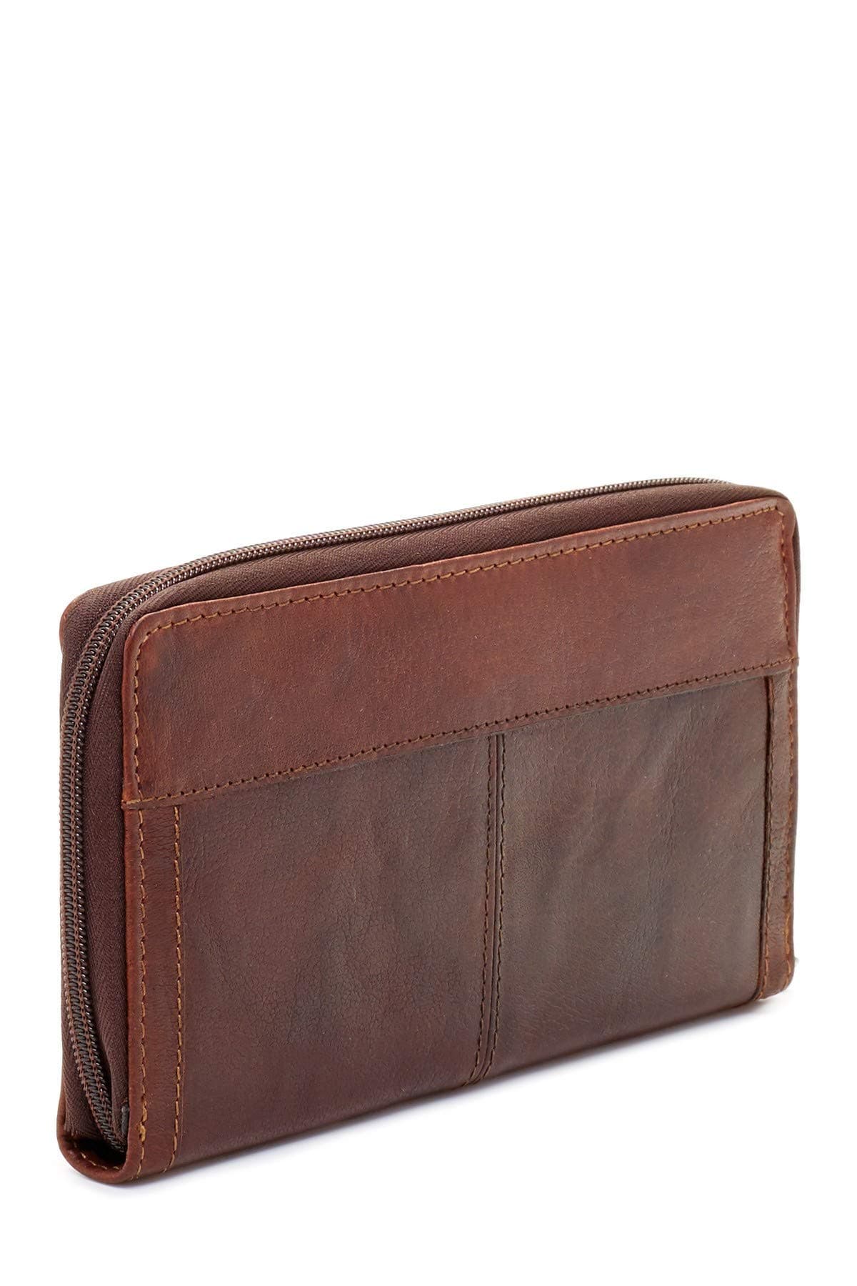 Jack GeorgesVoyager Large Zip-Around Travel Wallet #7724 (Brown)