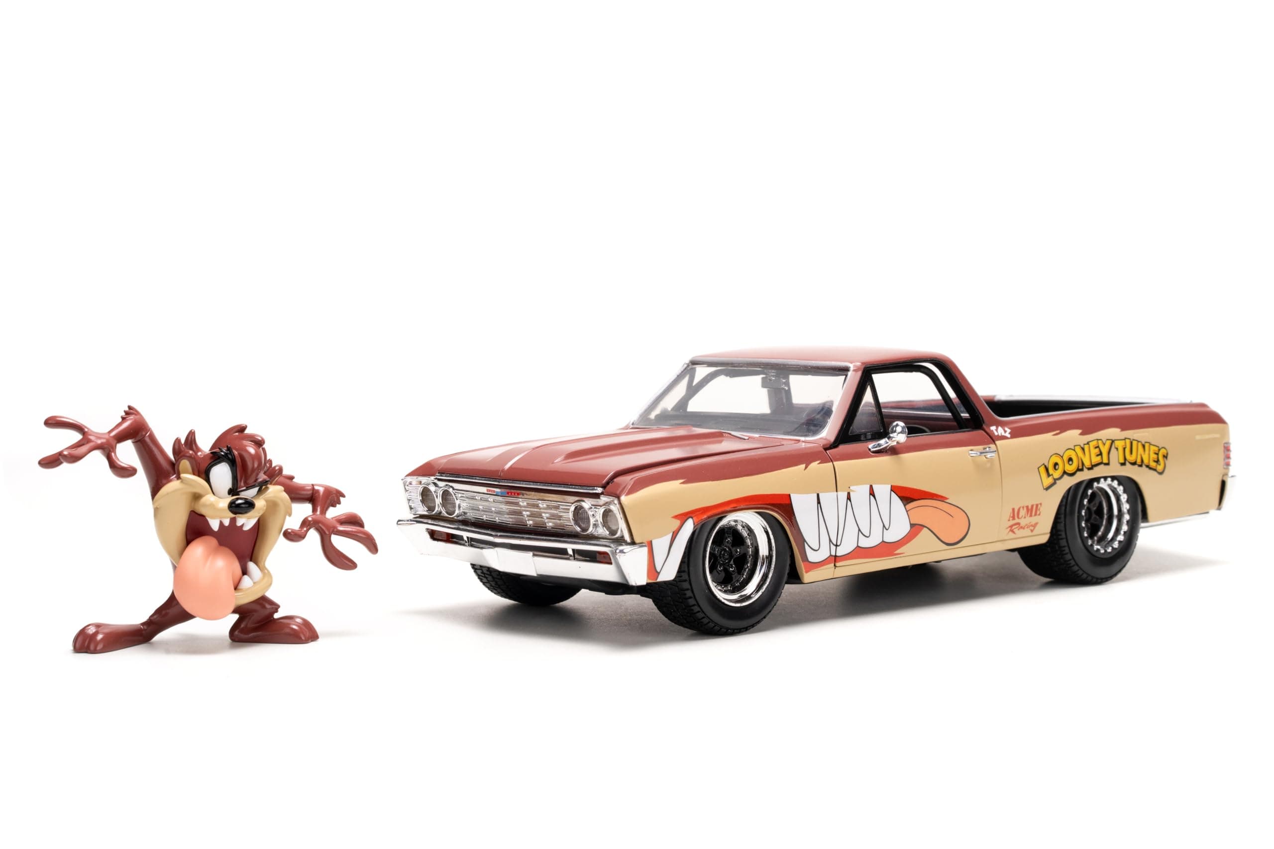 Jada Looney Tunes 1:24 1967 Chevy El Camino Die-Cast Car & 2.75" Tasmanian Devil Figure, Toys for Kids and Adults