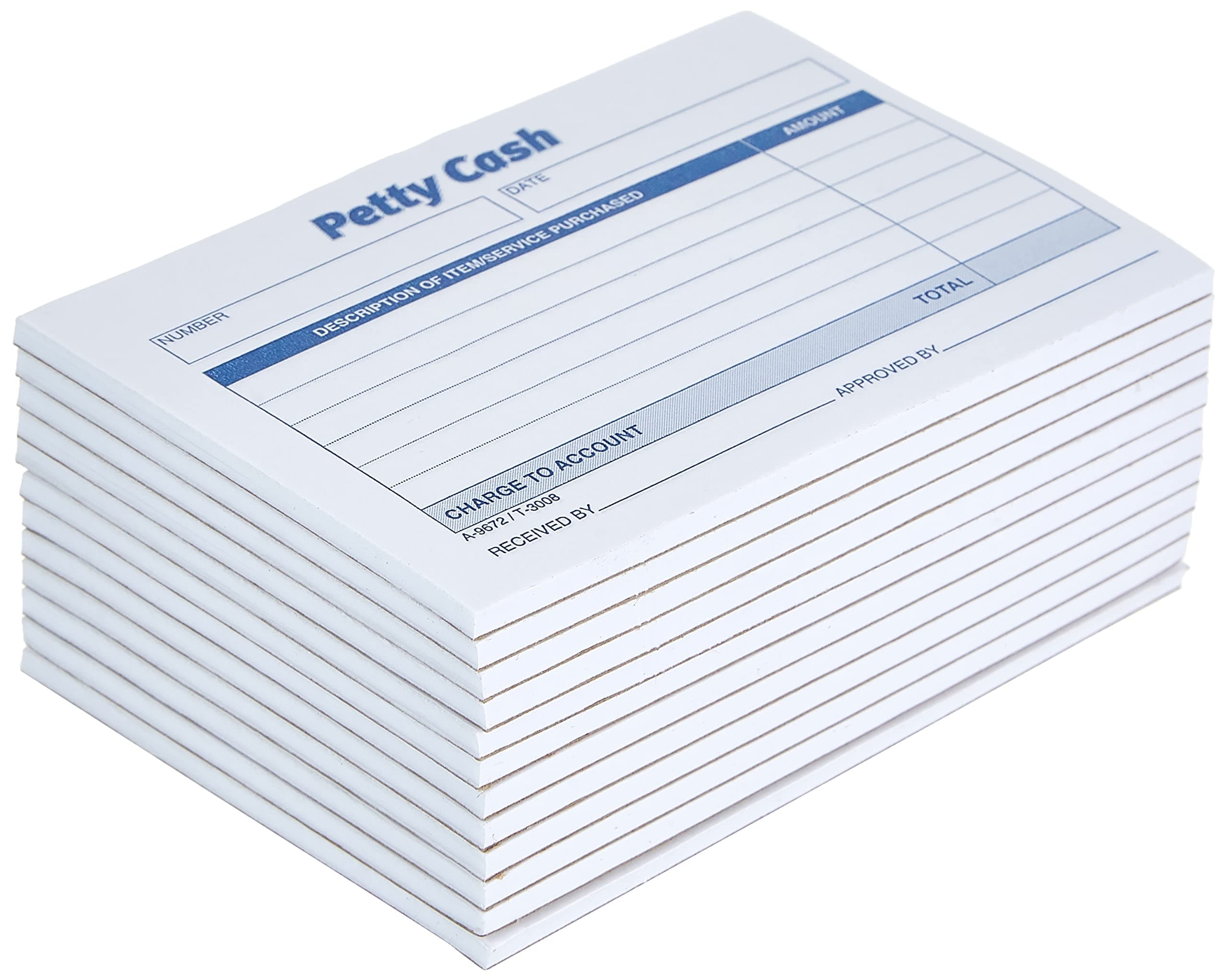 Adams Petty Cash Receipt Pad, 5 x 3.5 Inches, 50 Sheets per Pad, Pack of 12 Pads (9672ABF)