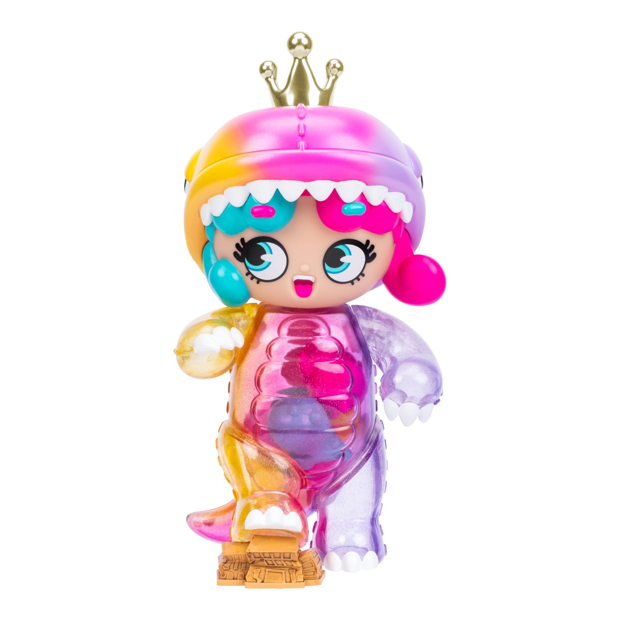 Deluxe Kween of Rawr 11" Mega Size Figure with Deluxe Finishes and Cool Dinosaur Shaker Fillings, 250% Larger Than Regular Sized Kweenie Figs, Includes Display Case & Collector Card