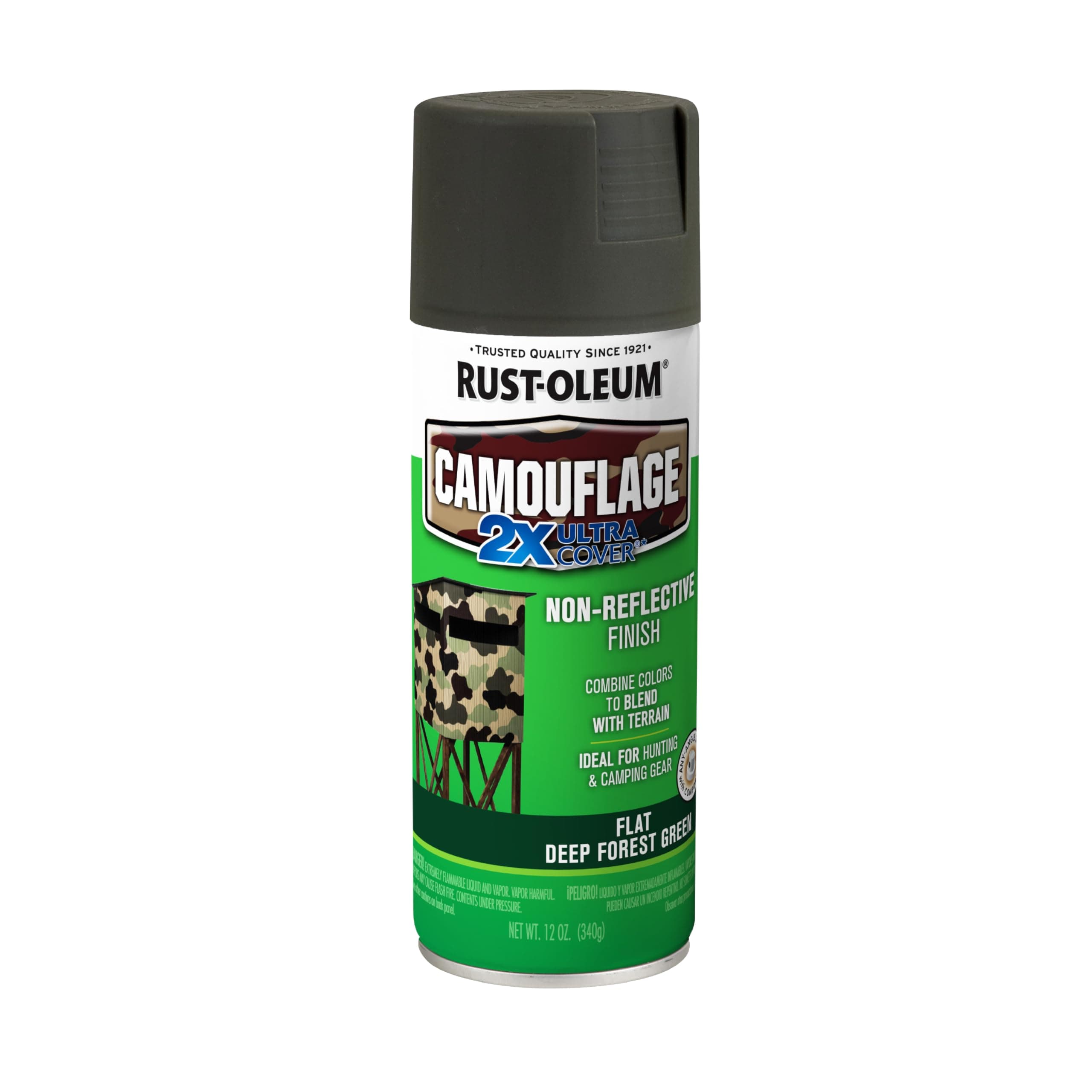 Rust-Oleum 279175 Specialty Camouflage Ultra Cover 2X Spray Paint, 12-Ounce, Deep Forest Green