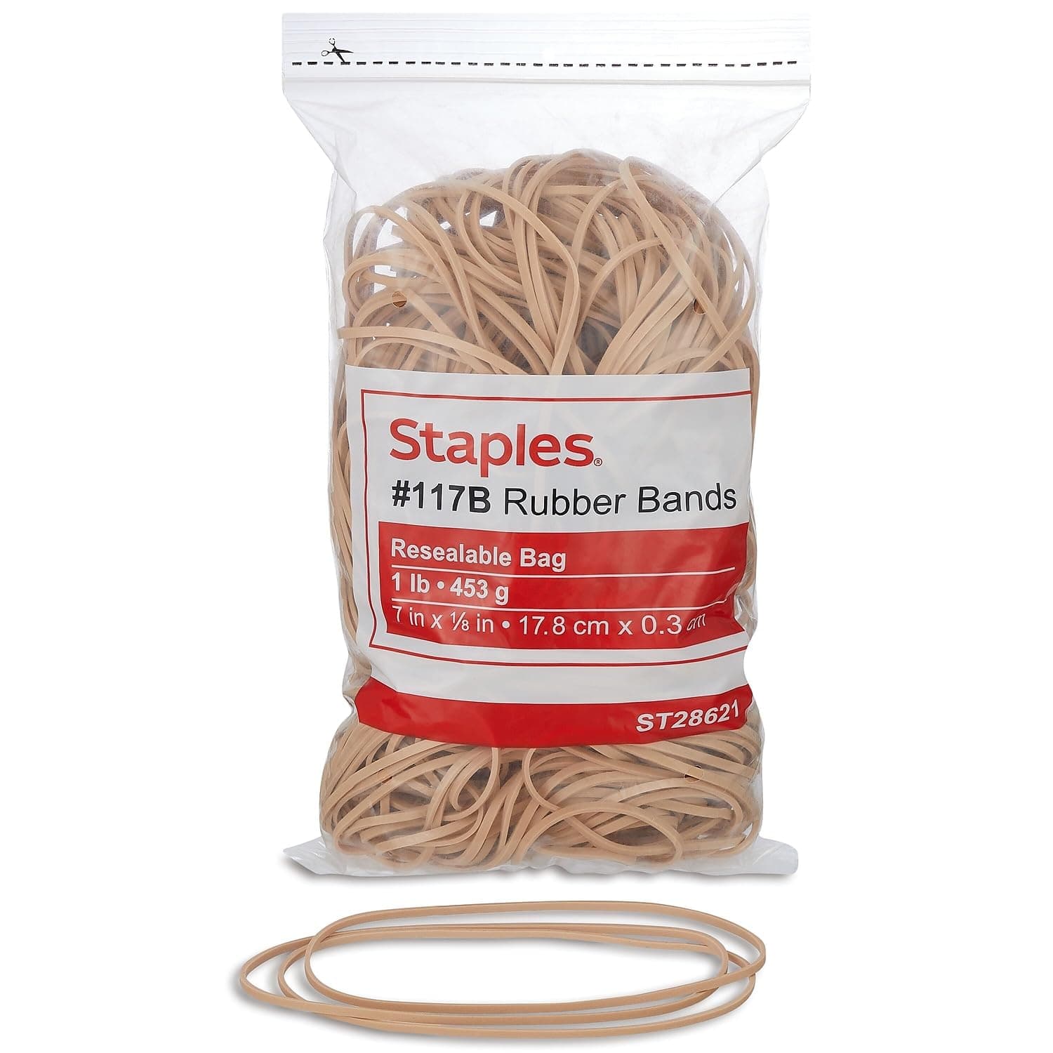 Staples Rubber Bands, Size #117B, 1 lb. Bag – Heavy‑Duty Bands for Large Bundling, Shipping & Warehouse Use
