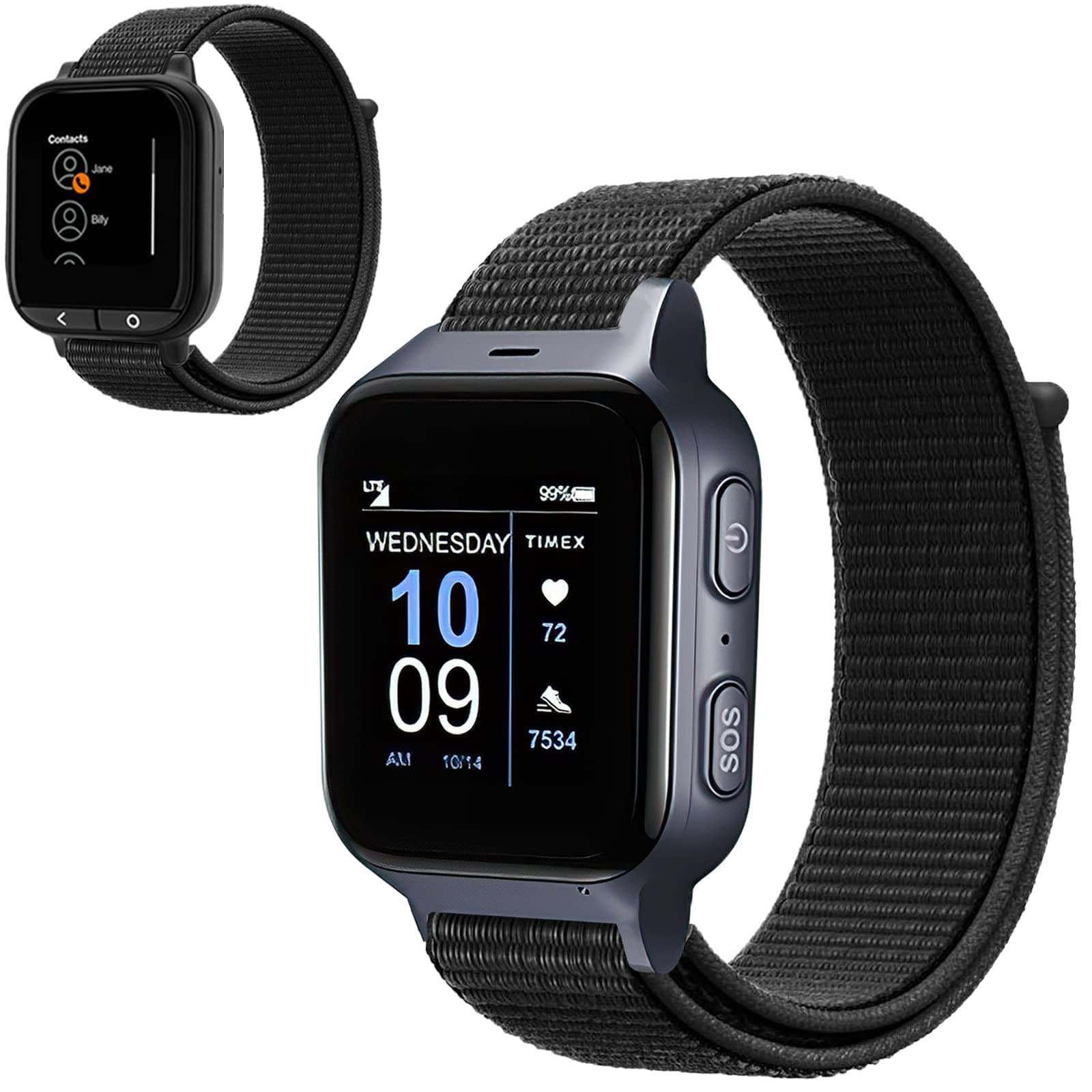 Hensinple Compatible for Timex Family Connect SENIOR Watch Band/Verizon Care Smart/FamilyConnect™ v1 Watch Band, Nylon Elastic Sport Strap Comfortable Adjustable Watch Band Replacement for Man Woman