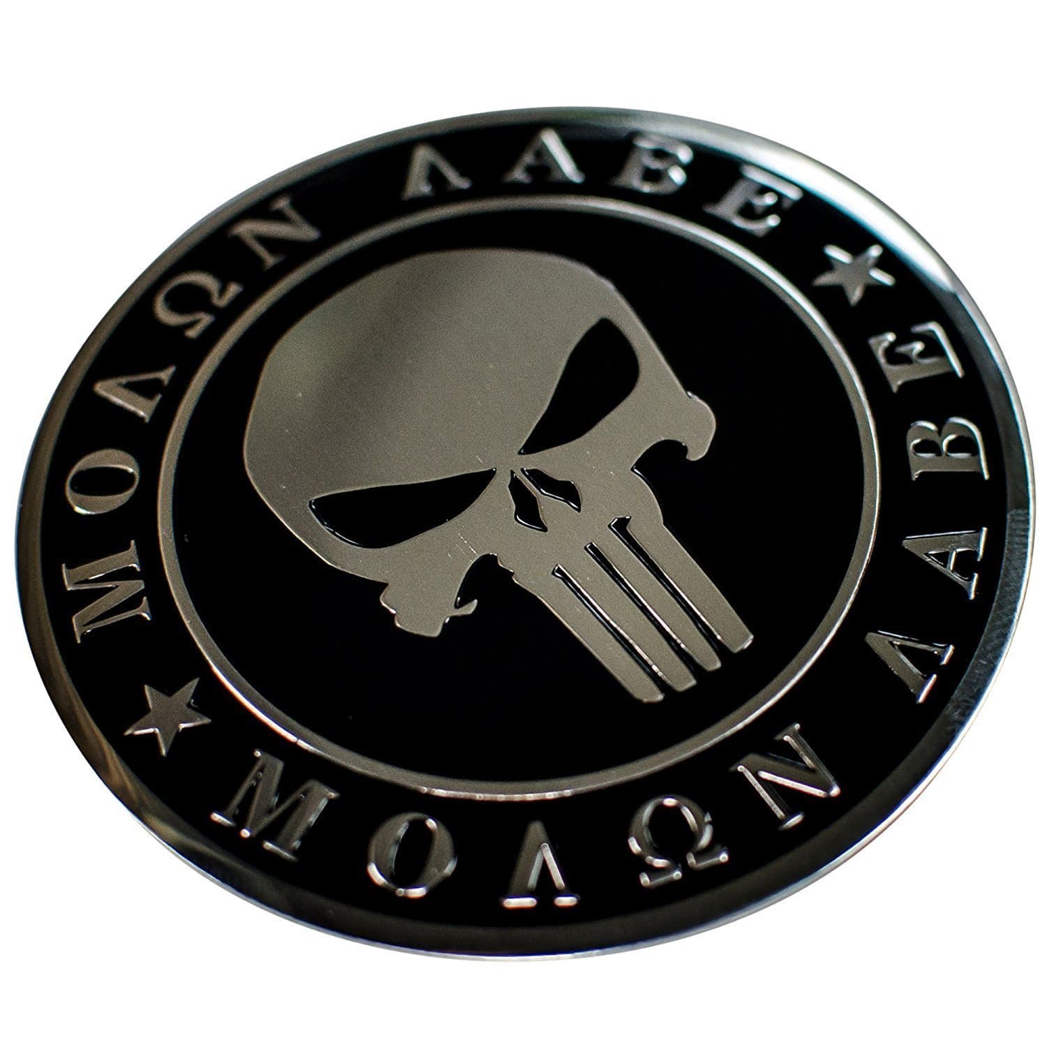 Riley ExpressALUMINUM 2nd Amendment Decal Sticker Bumper Molon Labe Right To Bear Arms NRA (Dome Shape)