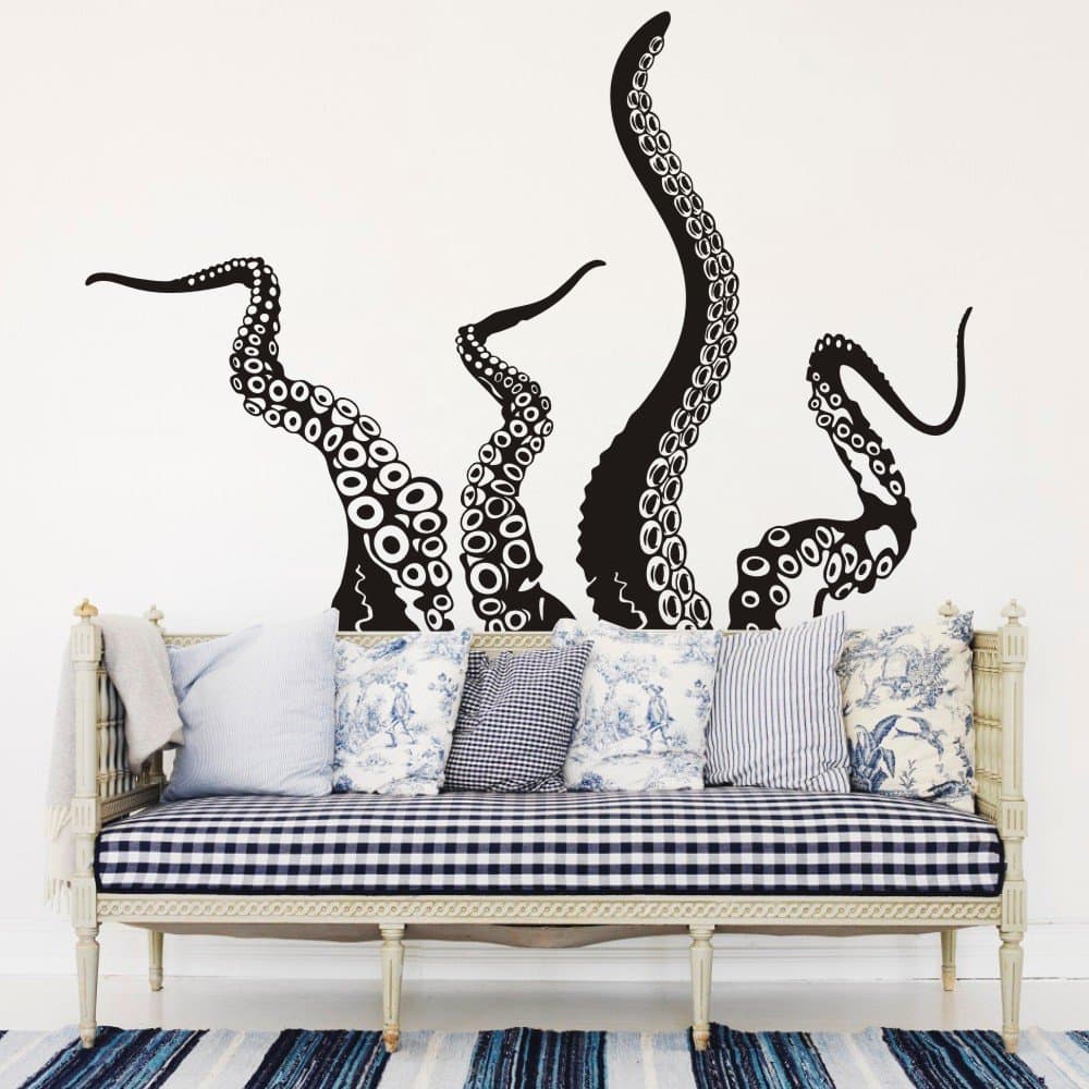 Maribeatty Kraken Octopus Tentacles Vinyl Wall Decal Living Room Sticker Sea Creature Monster Bedroom Decor