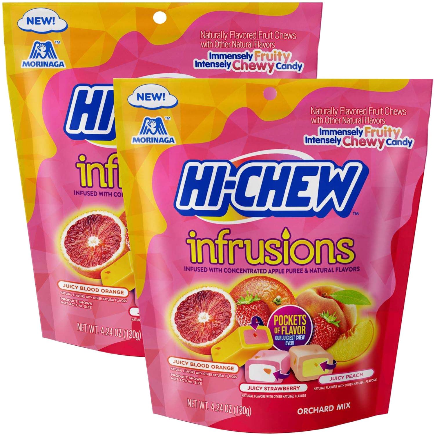 Hi-Chew-Infrusions Orchard Mix Fruit Chews, 4.24 Ounce (Pack of 2), The Hampton Candy Company