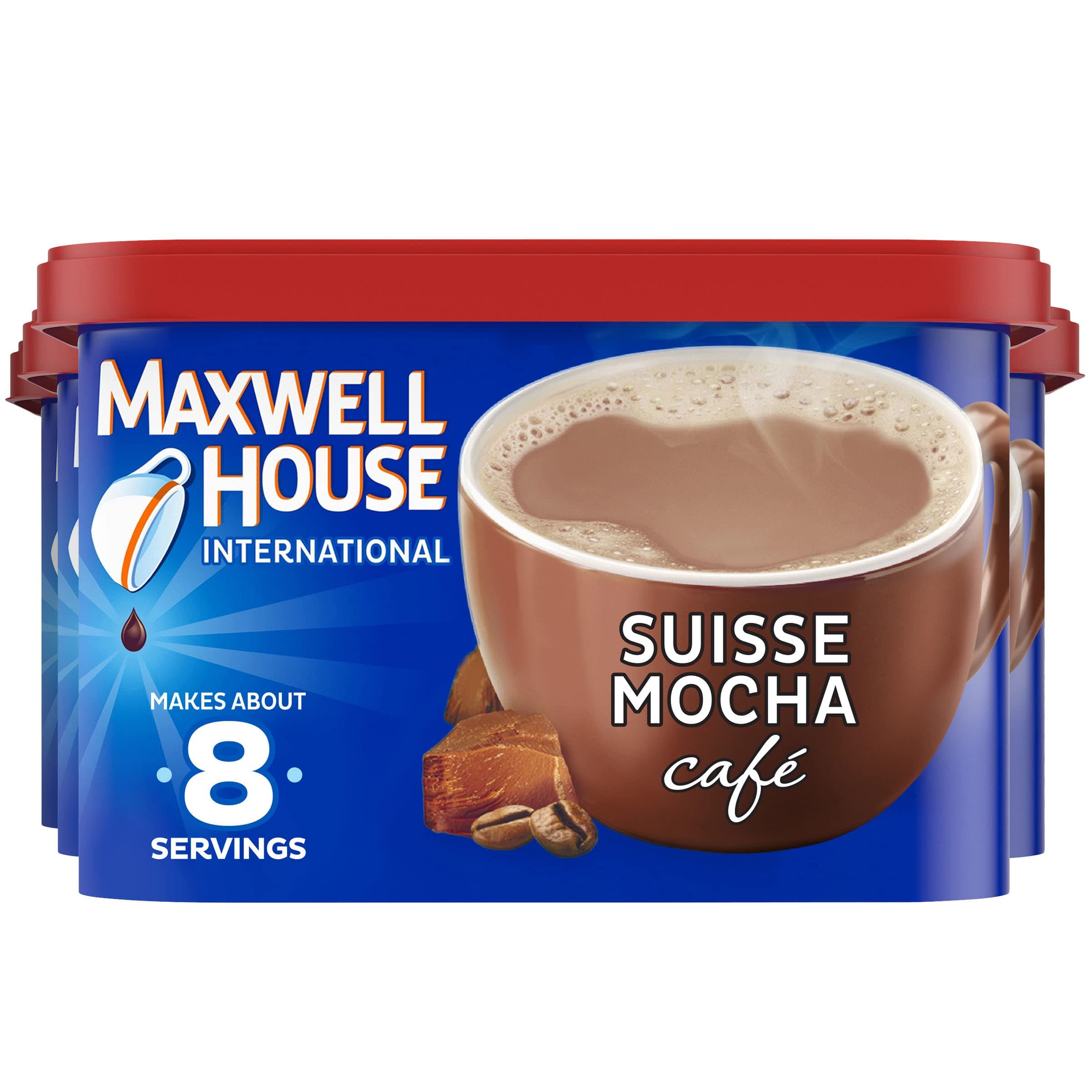 - Maxwell House International Suisse Mocha Café-Style Instant Coffee Beverage Mix, 4 ct. Pack, 7.2 oz. Canisters