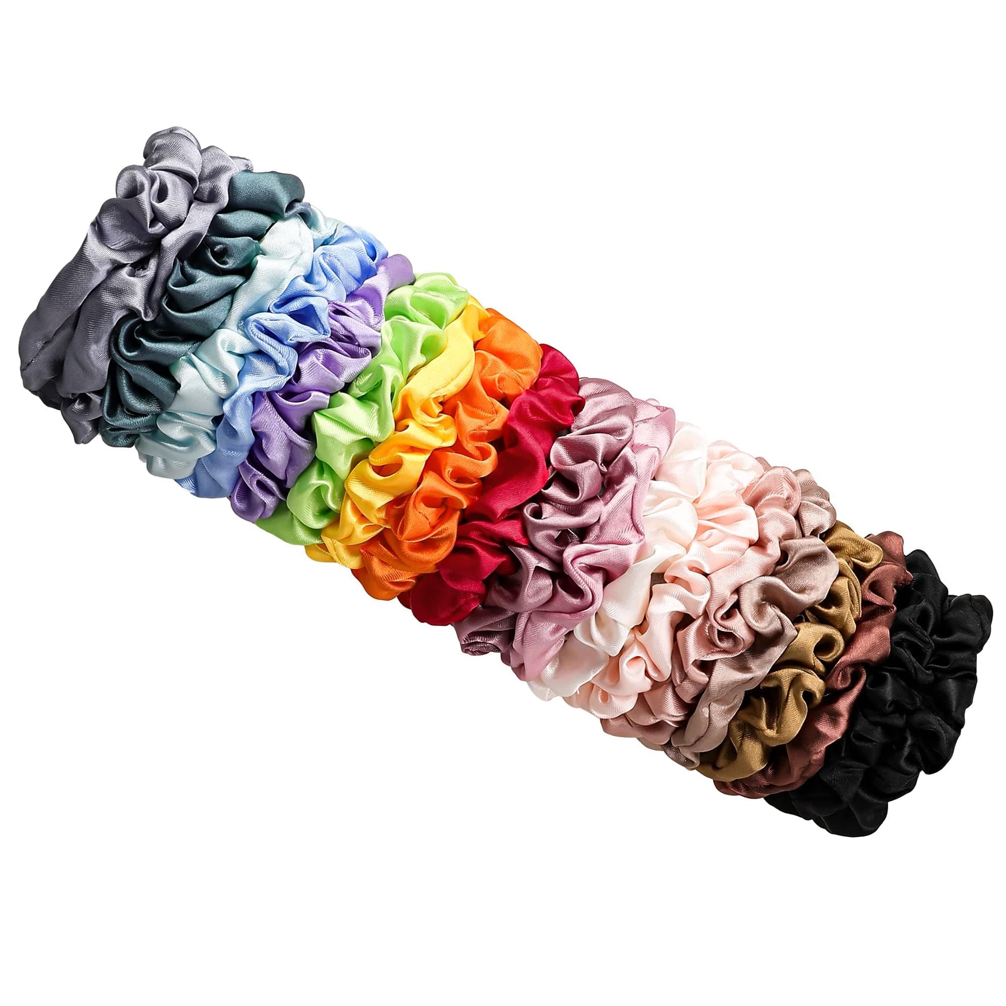 Satin Silk Hair Ties Small Scrunchies for Women Girls Ponytail Holders 20 Pcs Mini Bulk Scrunchies Elastic Hair Bands for Thick Curly Hair Pony Tails Hair Ties