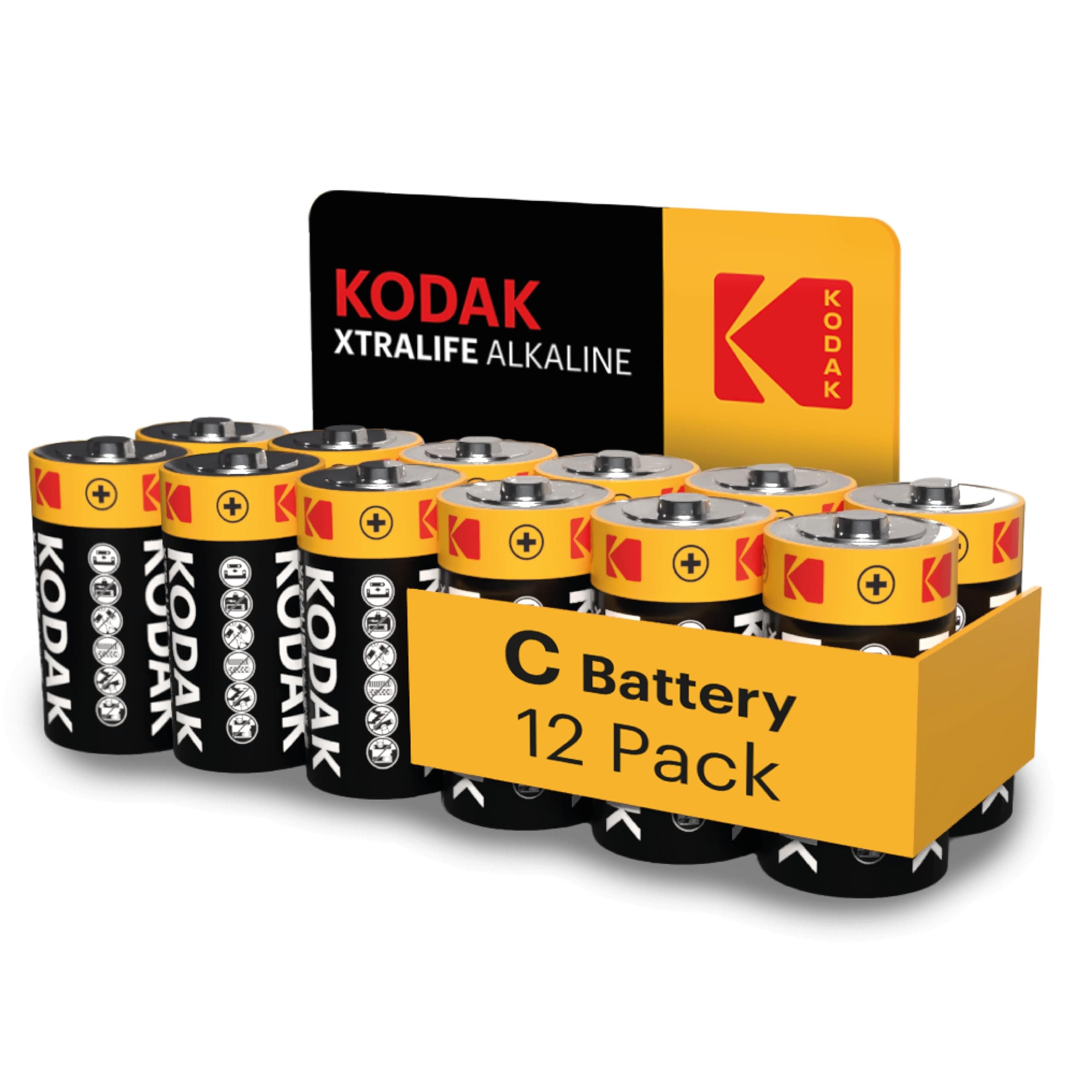 Xtralife C Batteries (12 Pack) - 1.5V Alkaline, Type C Cell LR14/MN1400 Size Battery, Suitable for Flashlights, Torches, Toys & More, 10-Year Shelf Life (12 Count)