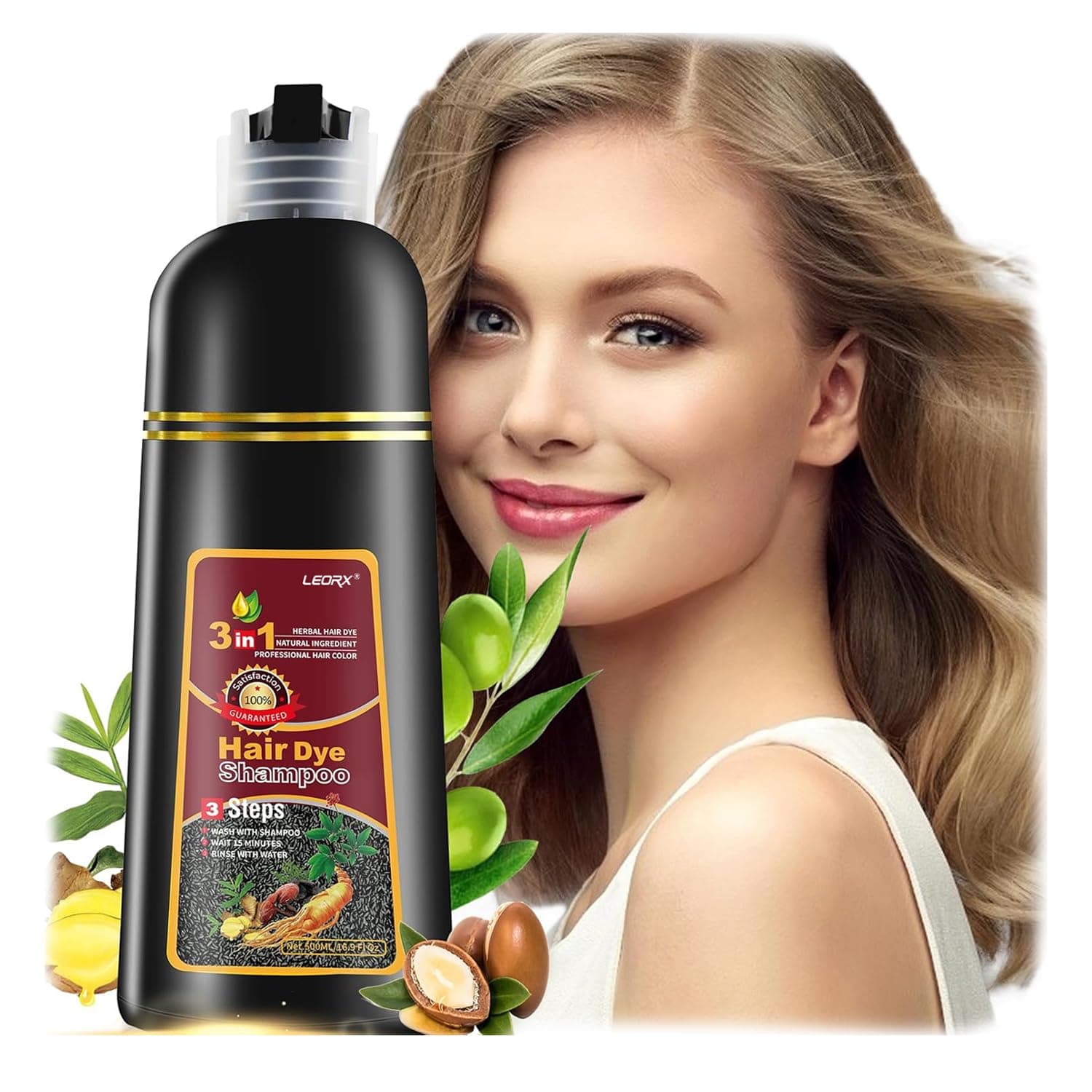 Hair Dye shampoo, Chestnut Brown 3 In 1 Color Shampoo Instant Herbal Coloring Shampoo Refresh Hair For Women&Men - Tintes Para El Cabello Profesional