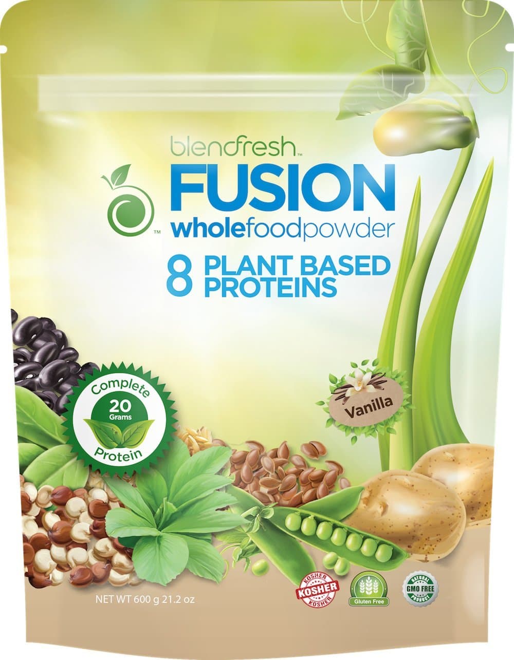 Plant-Based Vanilla Protein | Sourced from 8 Different Plant Based Proteins | 20 Grams/Serving | by Blendfresh.