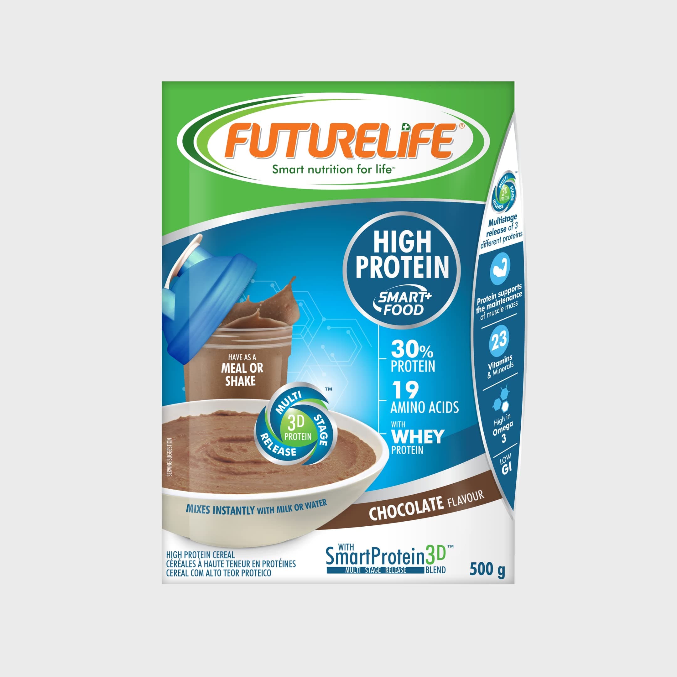 Future LifeSmart Food - High Protein | 500g/17.6oz | 30g in Protein | Gluten Free | Keto Friendly | 19 Vitamins & Minerals | High in Fiber | High in Omega 3 | (Chocolate, 4)