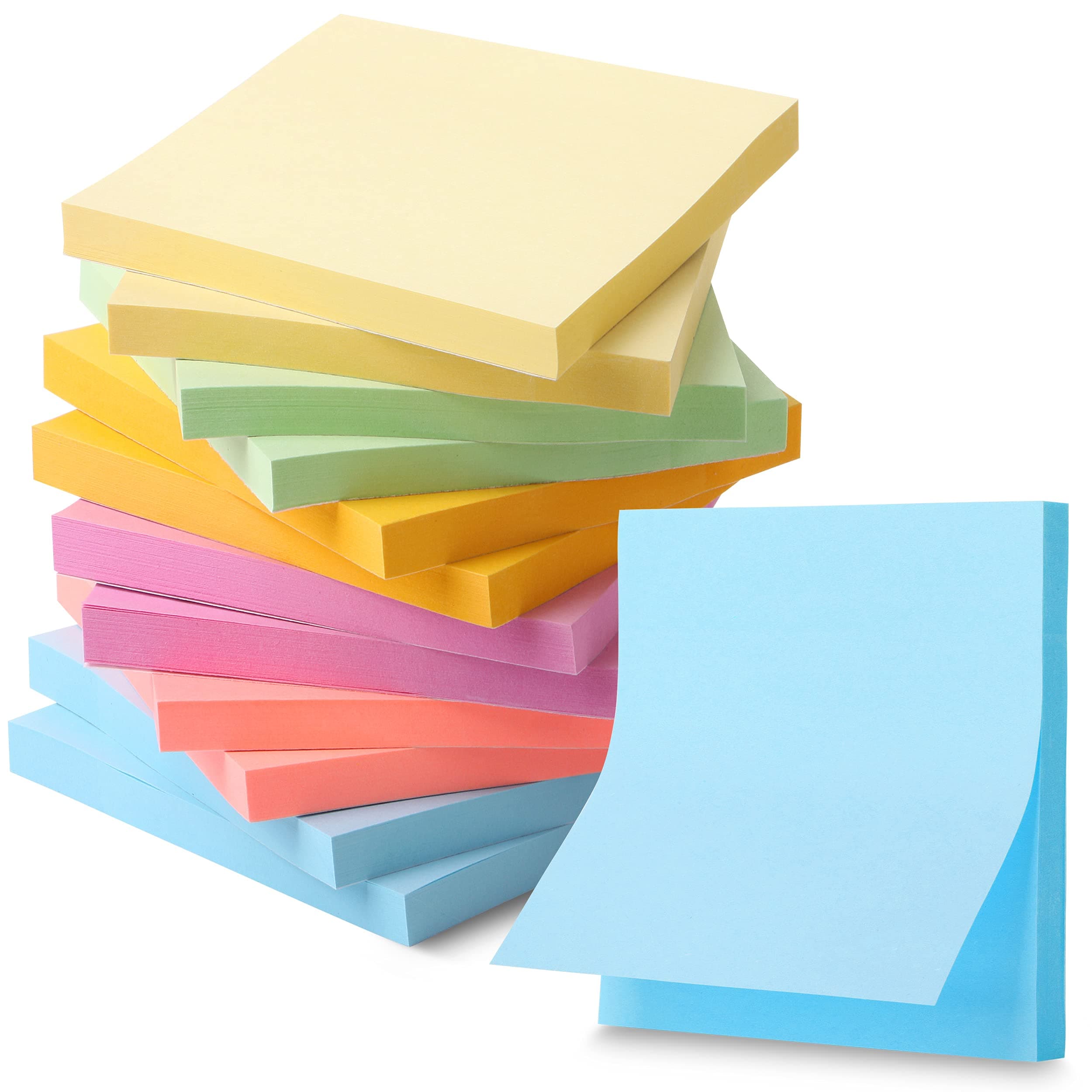 Mr. Pen- Sticky Notes, 3”x3”, 12 Pads, Pastel Sticky Notes, Sticky Note, Self-Stick Note Pads, Sticky Pads, Sticky Notes Pastel, Sticky Notes Aesthetic, Colorful Sticky Notes, Color Sticky Notes