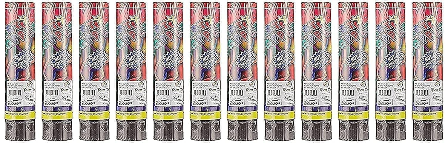 Spring Loaded Confetti Party Poppers 6 inch - 24 pc