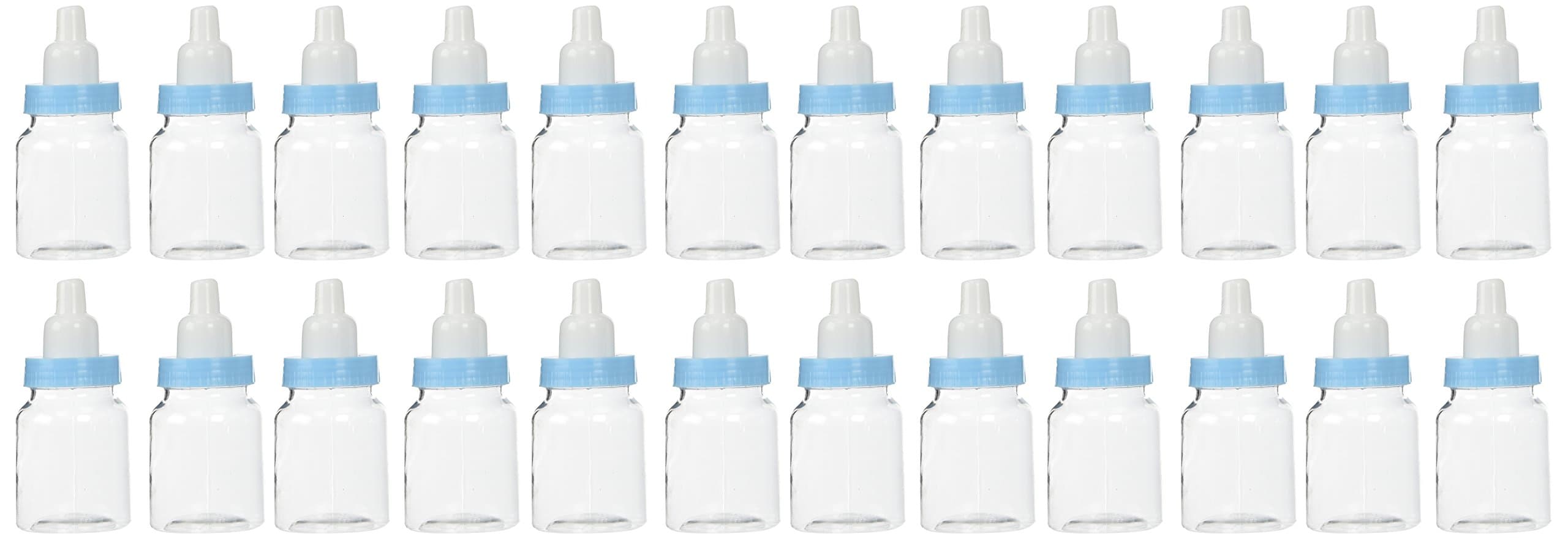 Package of 24 Bottles with Removable Blue Tops for Baby Showers, Parties, and Favors by Unknown