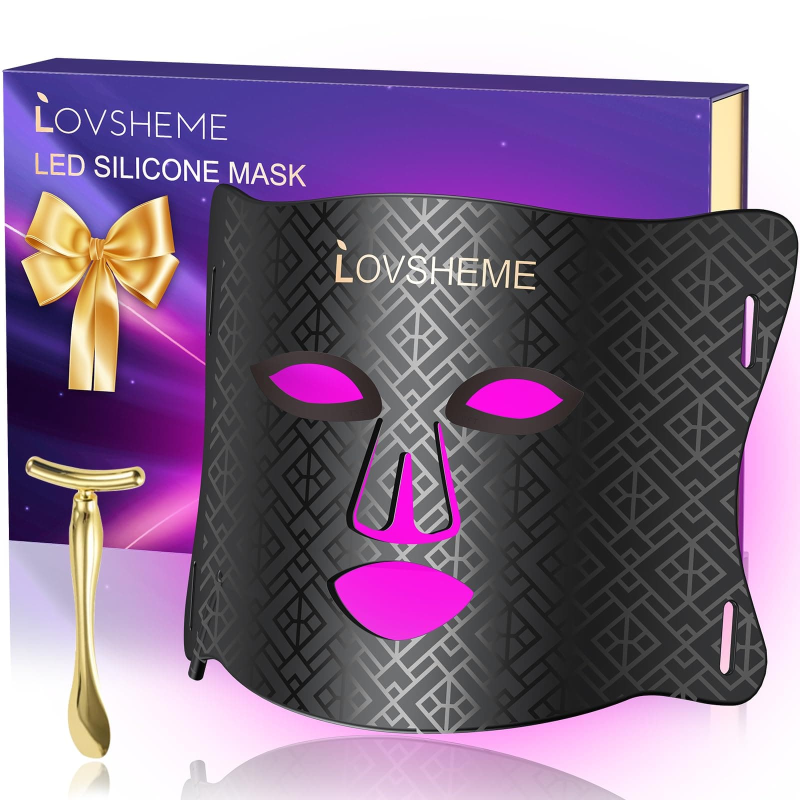 LED Face Mask - FDA Approved Enhance Red Light Therapy Mask for Acne, Wrinkles, and Skin Rejuvenation - Professional Grade Home Skincare - 3 Light Modes & Timing Settings, Eye Protection