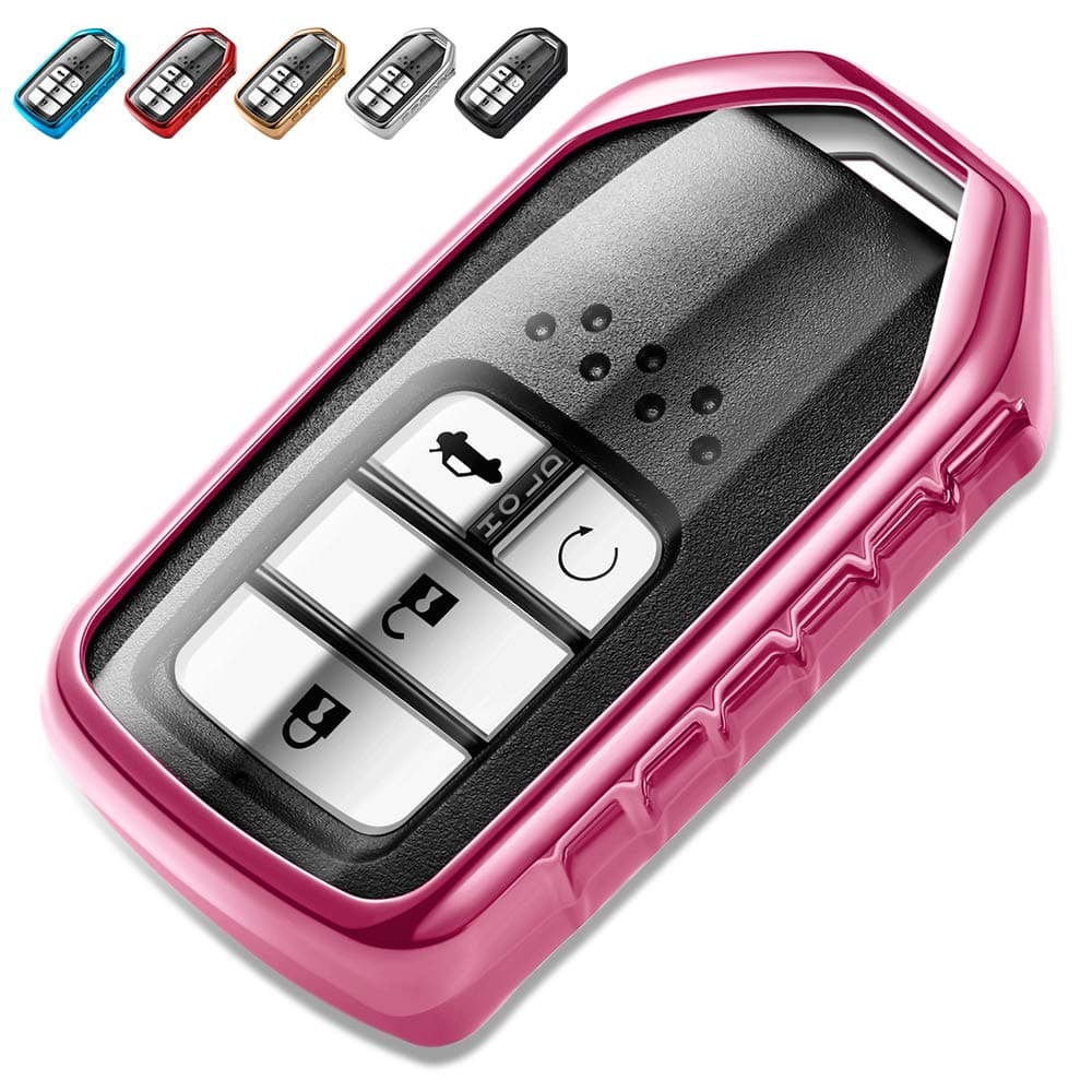 QiaobaTPU Fall Car Key Soft Plating Protection Shell Case Cover (Pink)