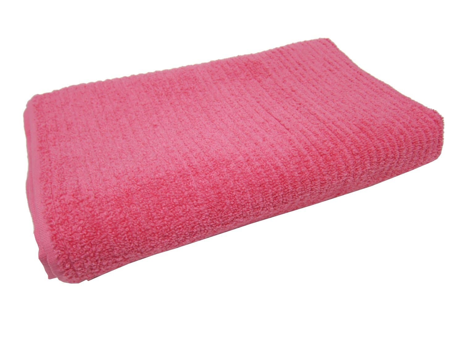 Dri Soft 100% Cotton Super Soft Striped Bath Towel, Bright Pink, 54x30