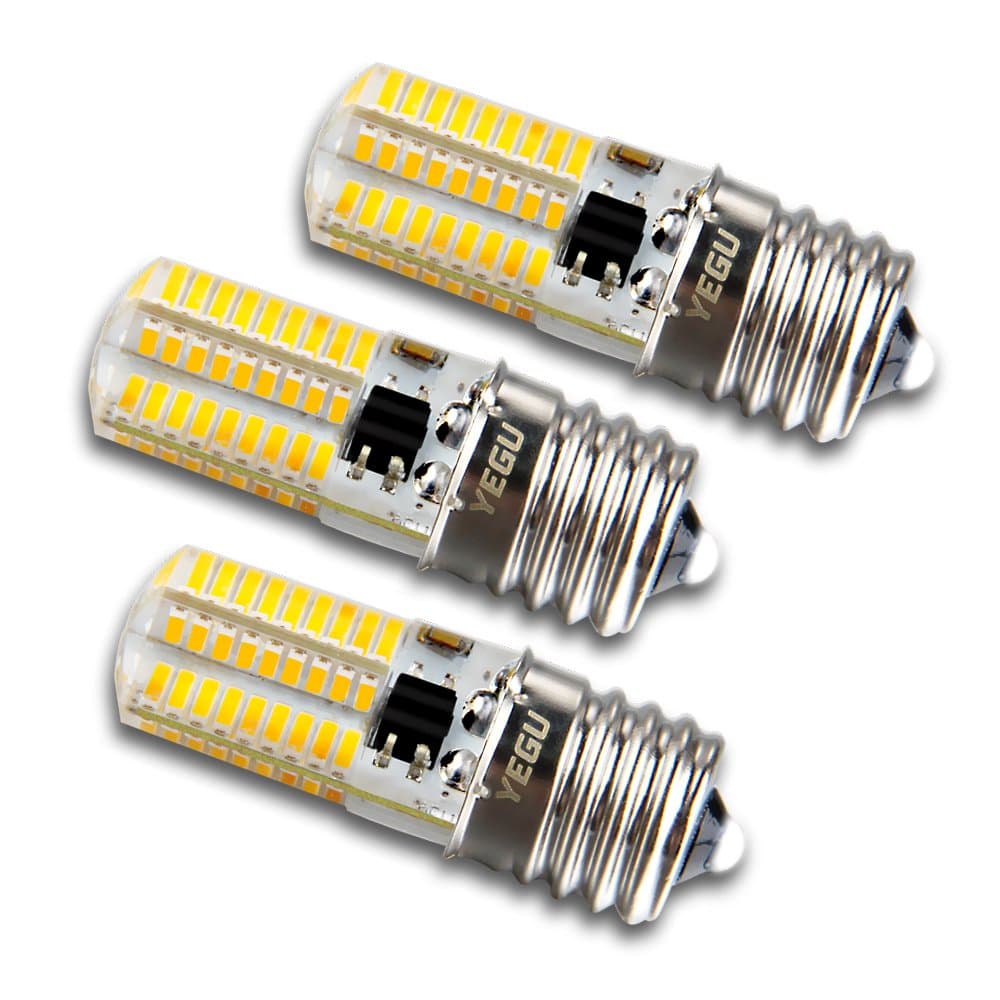 E17 Led Bulb, YEGU Microwave Oven Light Dimmable 4 Watt Warm White 3000K, Low Power Consumption, Long Lifespan,360LM,Silicone AC110-130V for Range Hood, Stove,Freezer, cabinet (3 Pack)