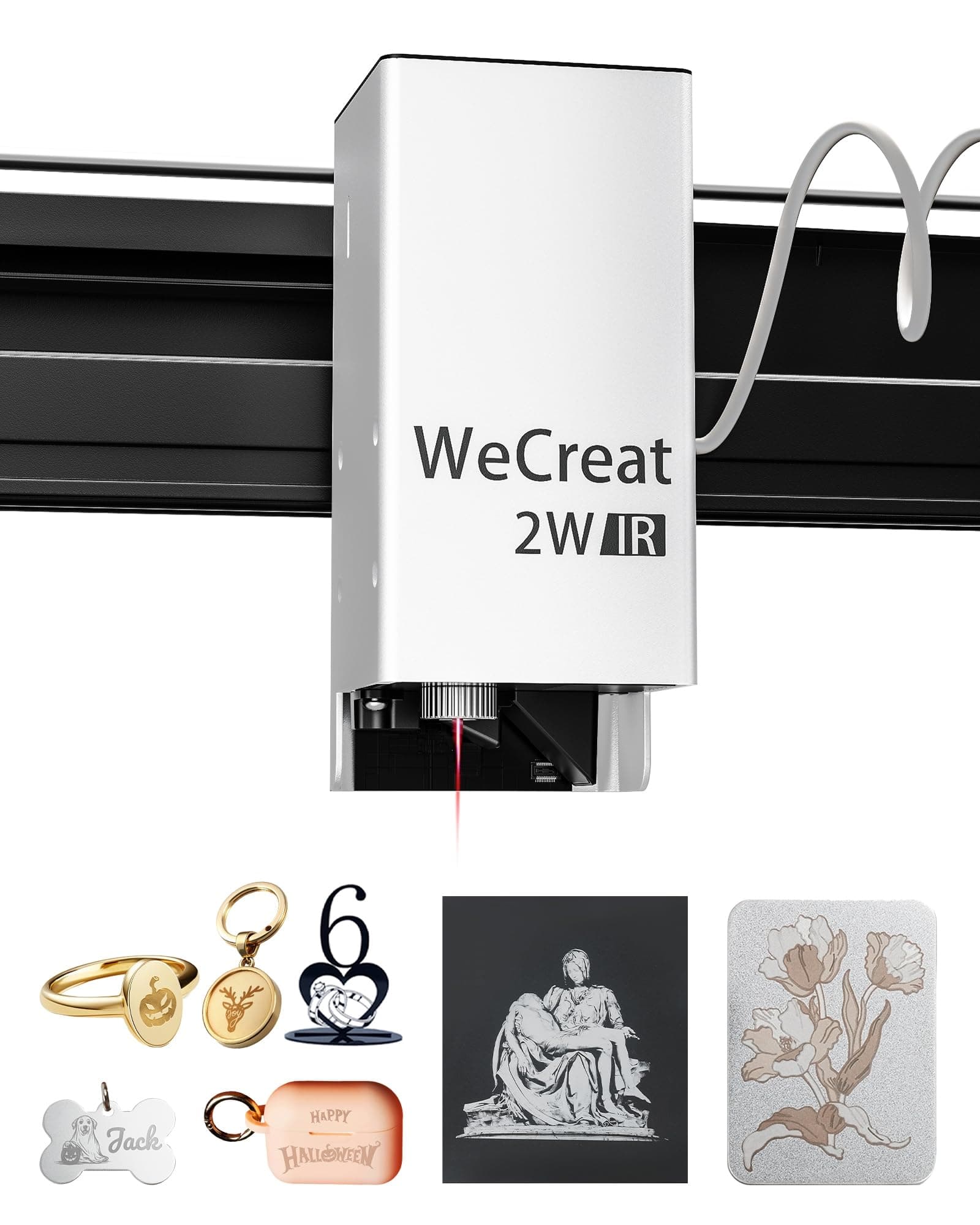 WECREAT 1064nm Infrared Switchable Laser Module for WeCreat Vision Laser Engraver, Laser Module Laser Output 2W (2000mW) Engraving on Metal, Plastic, Acrylic Materials, Ideal for Jewelry, Gift Making