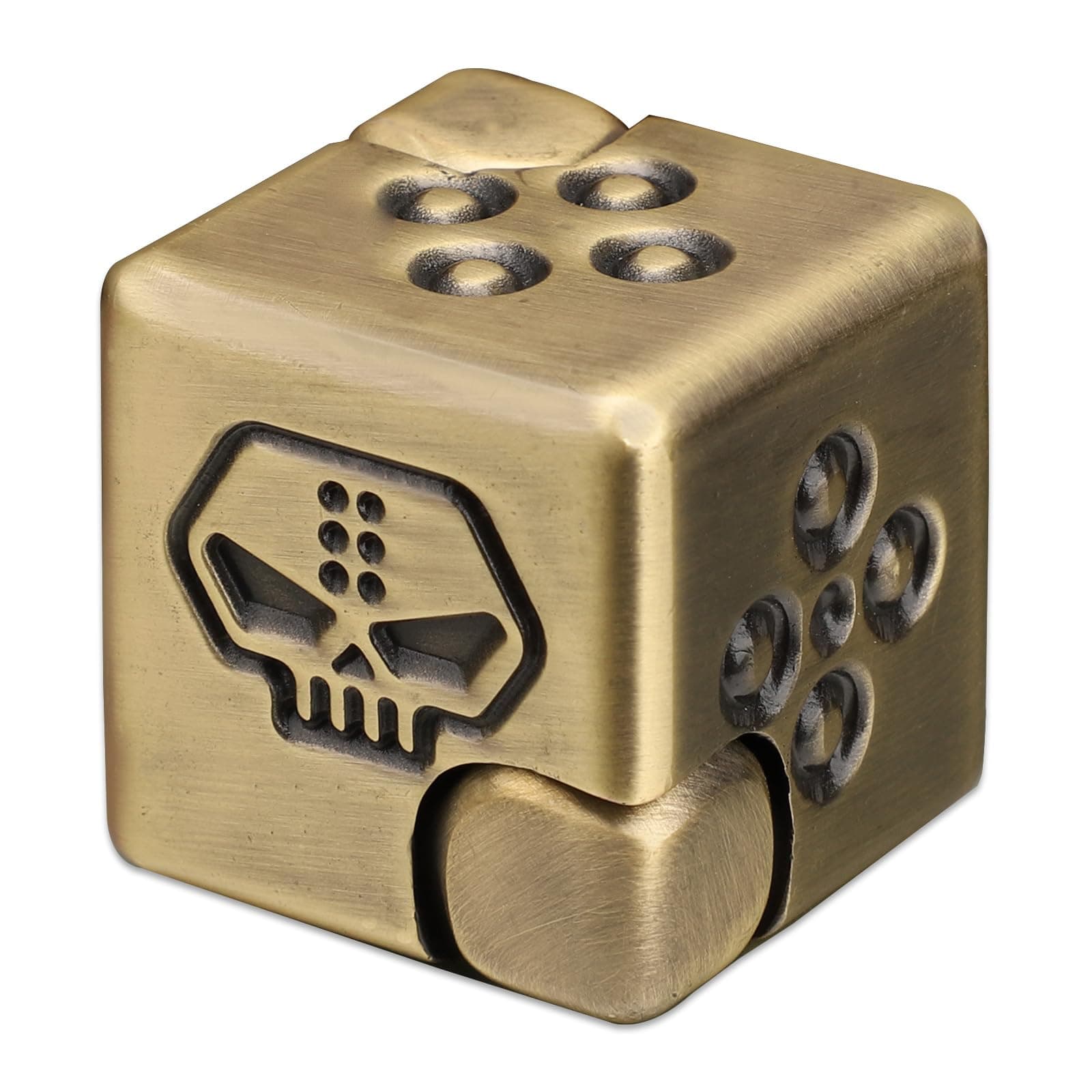 Dilabnba Metal Cube Fidget Spinner for Kids Adults, Stress Relief Anti Anxiety Magnet Dice Fidget Gyro Block Toy for EDC Desk Gadgets Office Toys, Gifts Decoration Pirze for Men Father Boy(Copper)